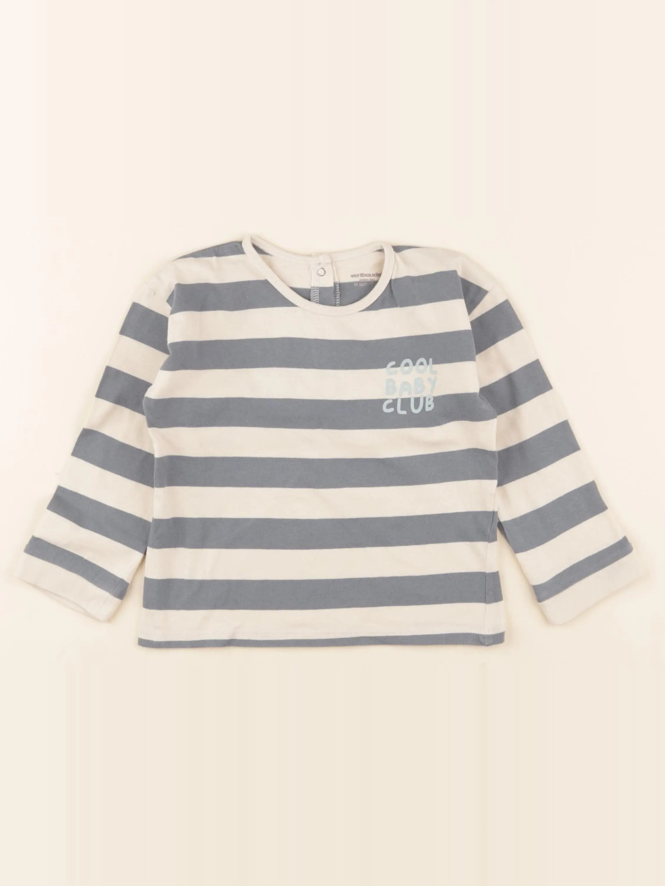 Vertbaudet - tee-shirt bleu, beige - 3 ans