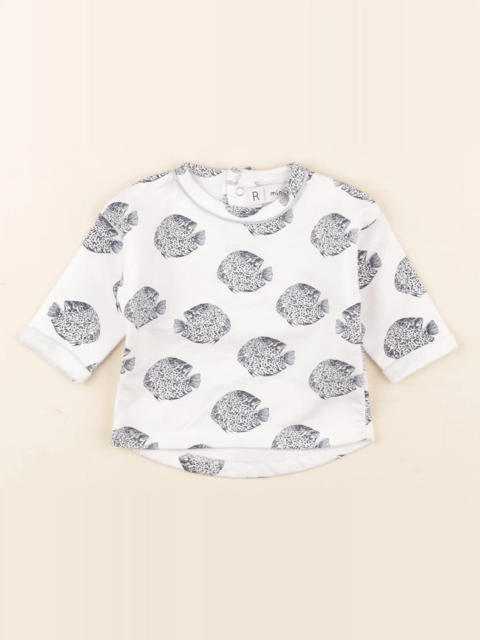 La Redoute - sweat blanc, bleu - 1 mois