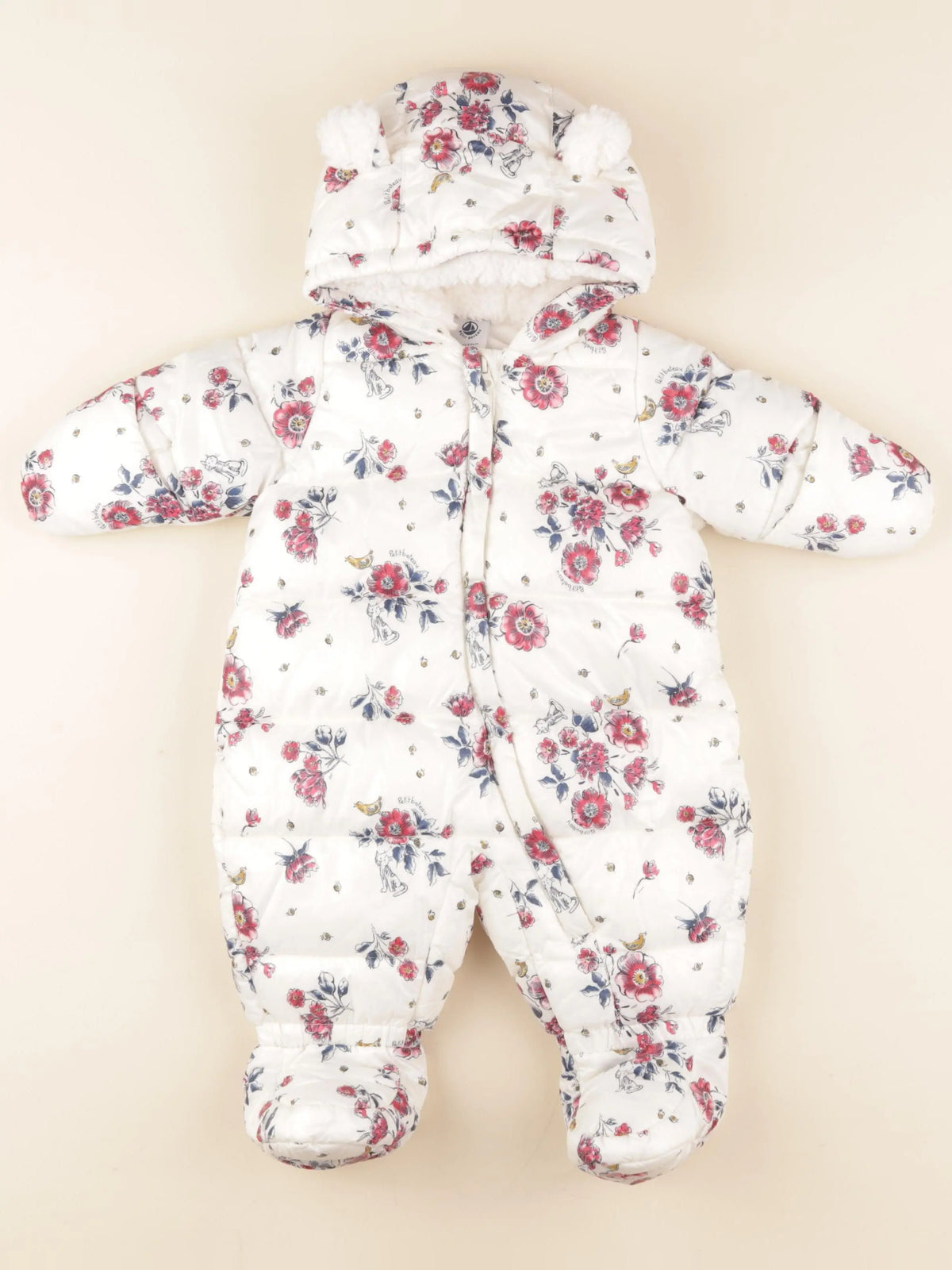Petit Bateau - combi-pilote beige, rose - 3 mois