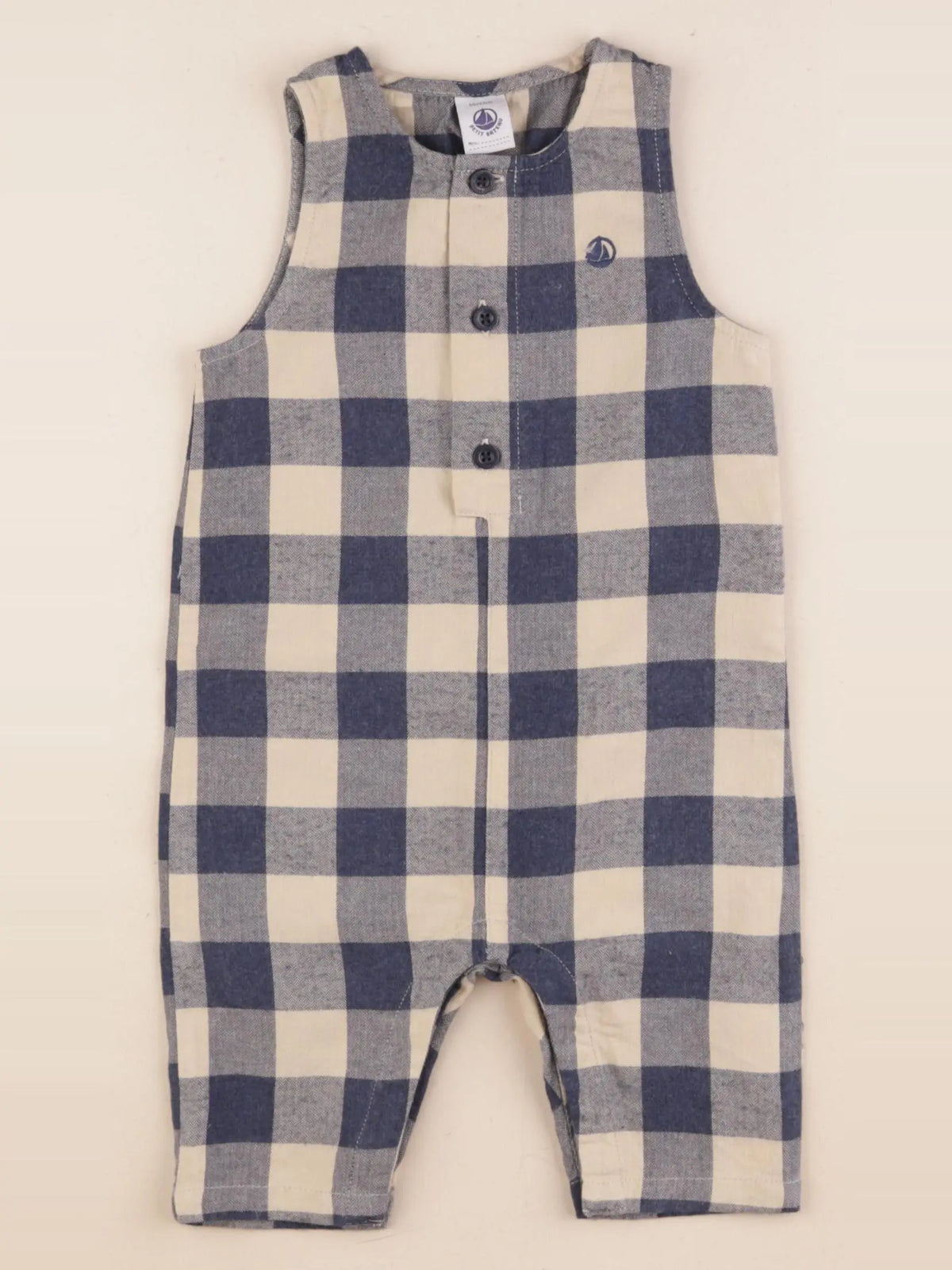 Petit Bateau - combinaison beige, bleu - 6 mois
