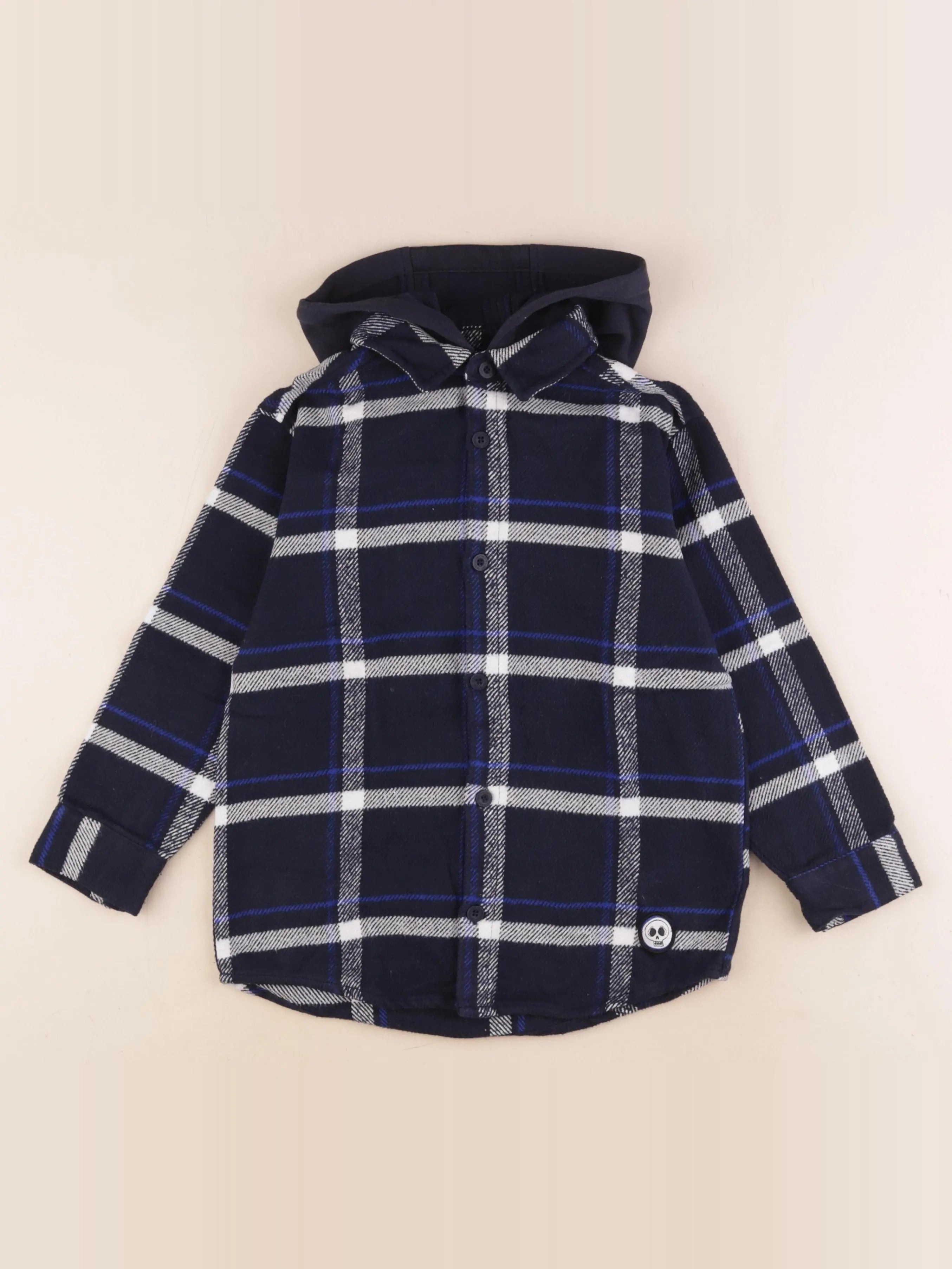 Vertbaudet - chemise bleu, blanc - 8 ans