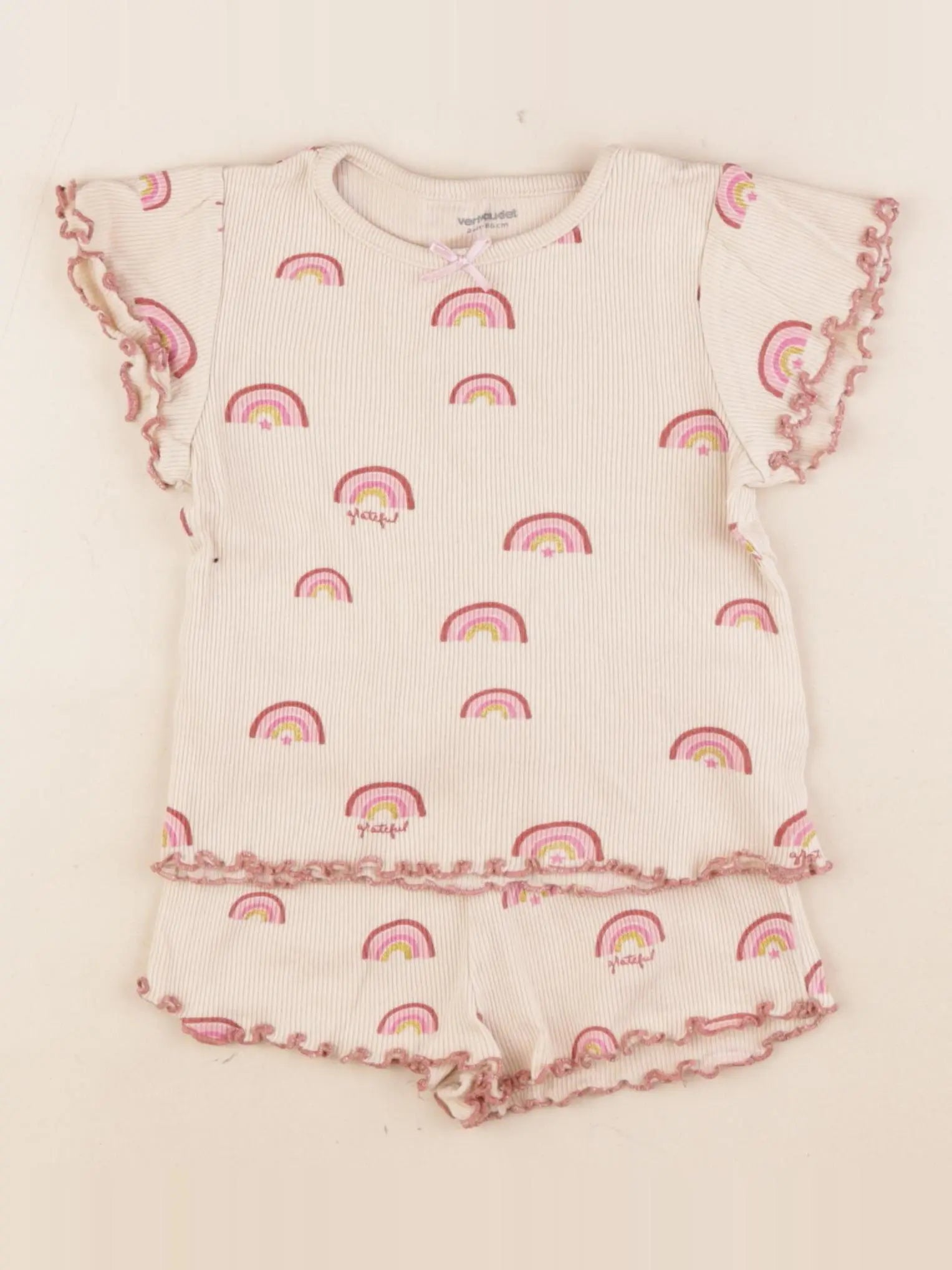 Vertbaudet - pyjama coton beige - 2 ans