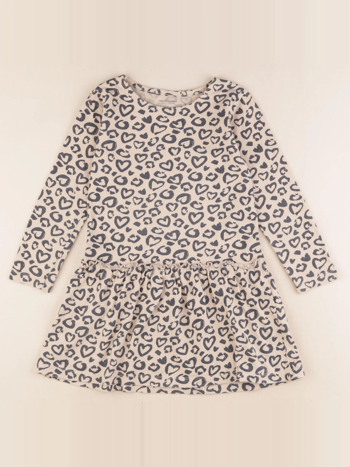 Vertbaudet - robe beige, noir - 5 ans