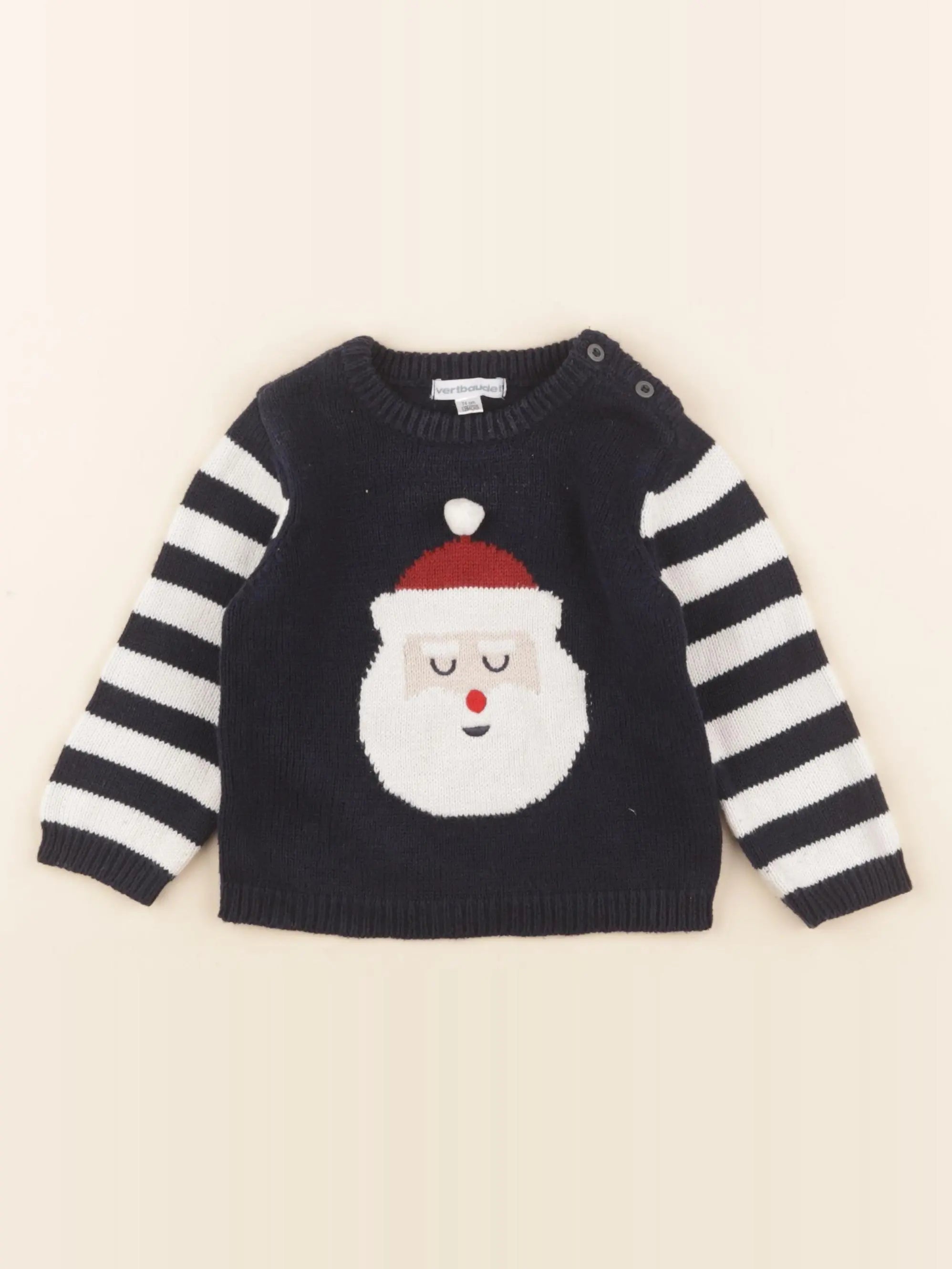 Vertbaudet - pull bleu - 12 mois