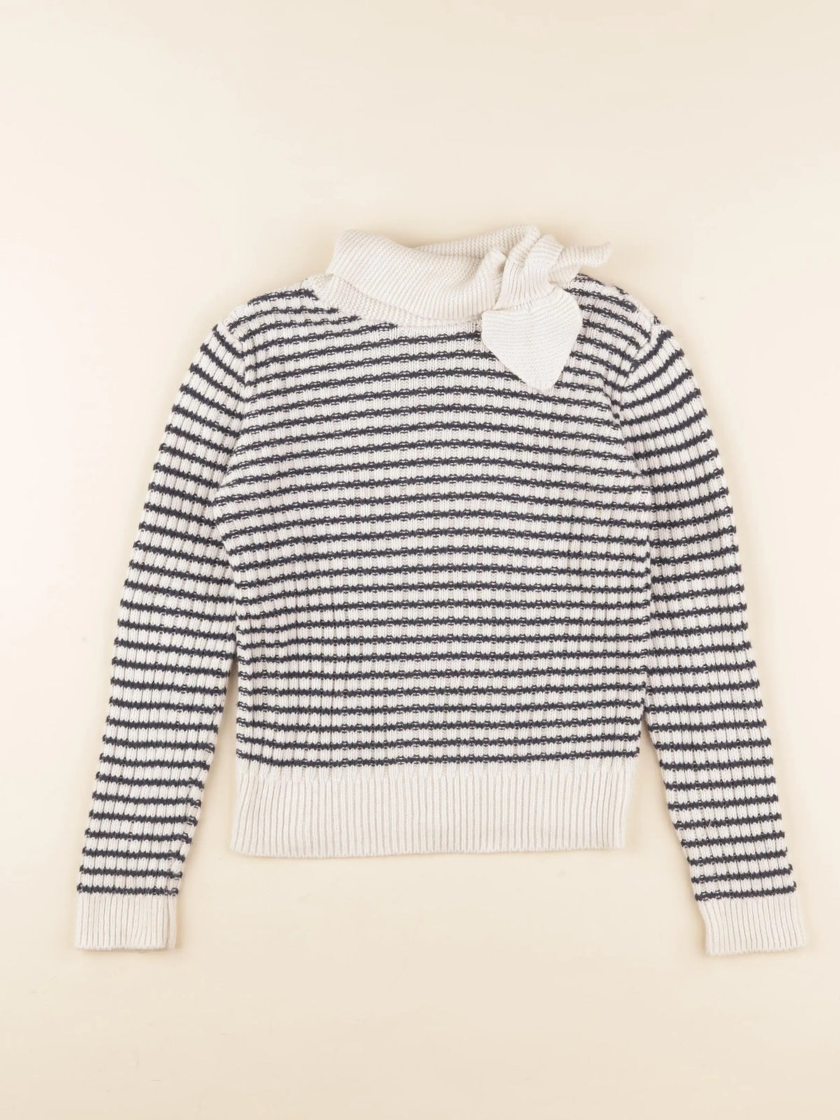 Cyrillus - pull bleu, beige - 8 ans