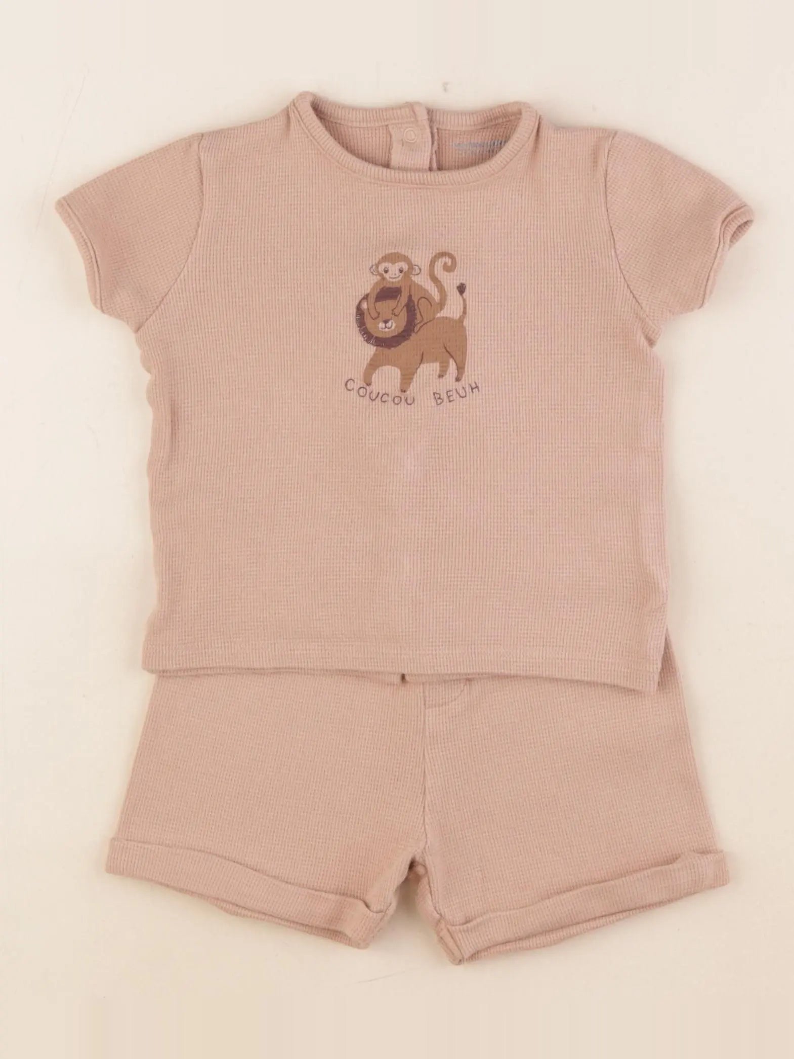 Vertbaudet - pyjama coton marron - 24 mois