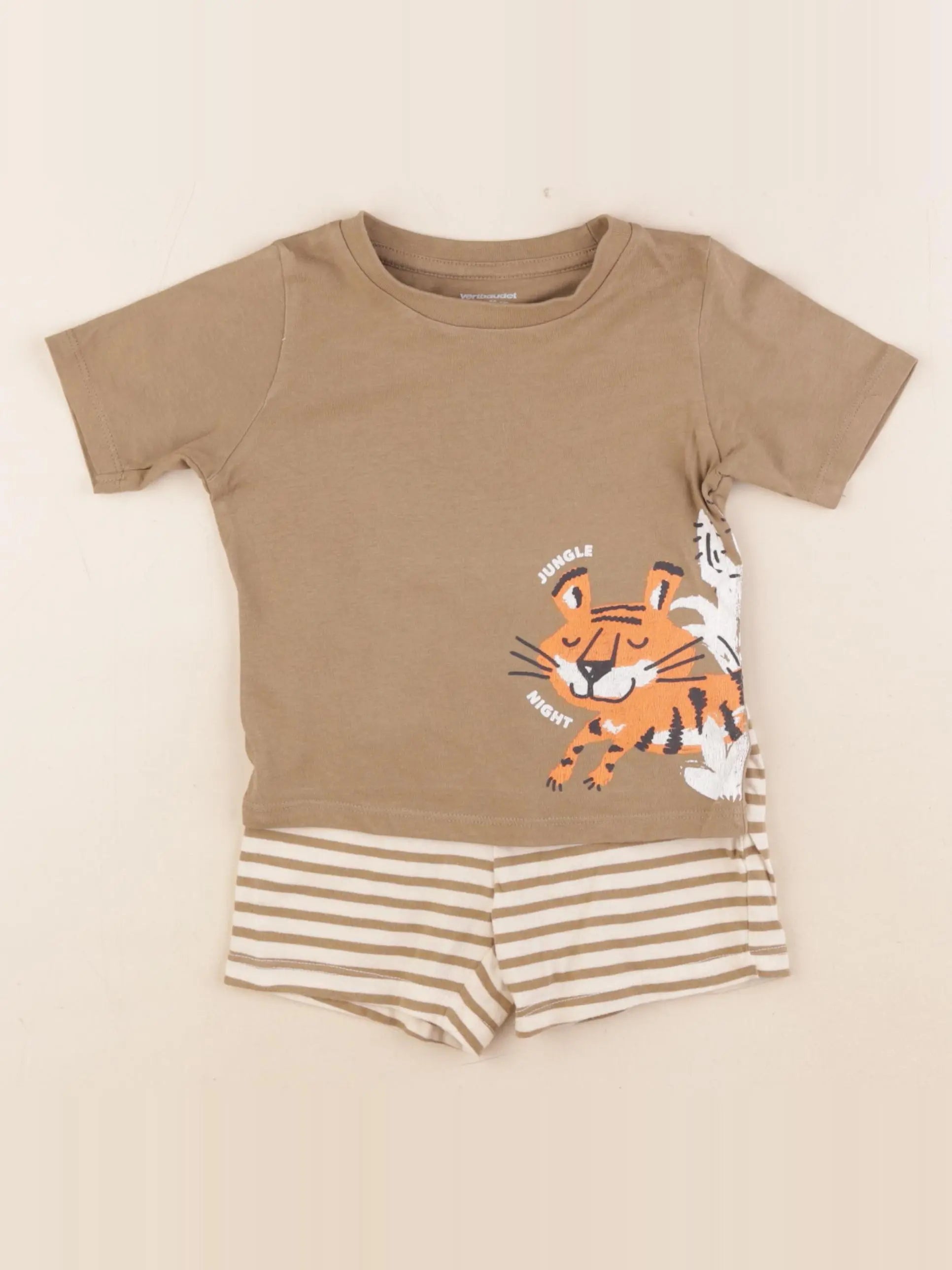 Vertbaudet - pyjama coton marron - 2 ans