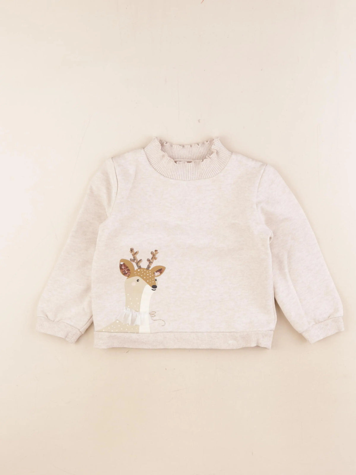 Vertbaudet - sweat beige - 3 ans