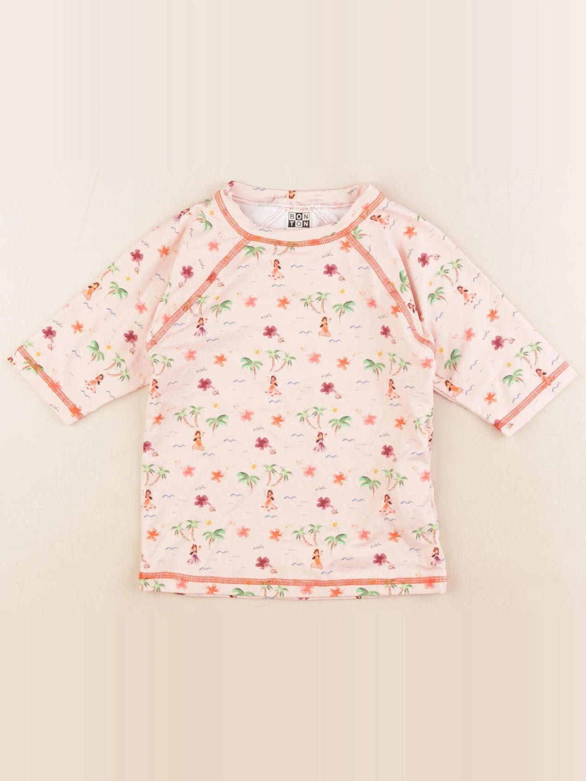 Bonton - tee-shirt de bain rose - 8 ans