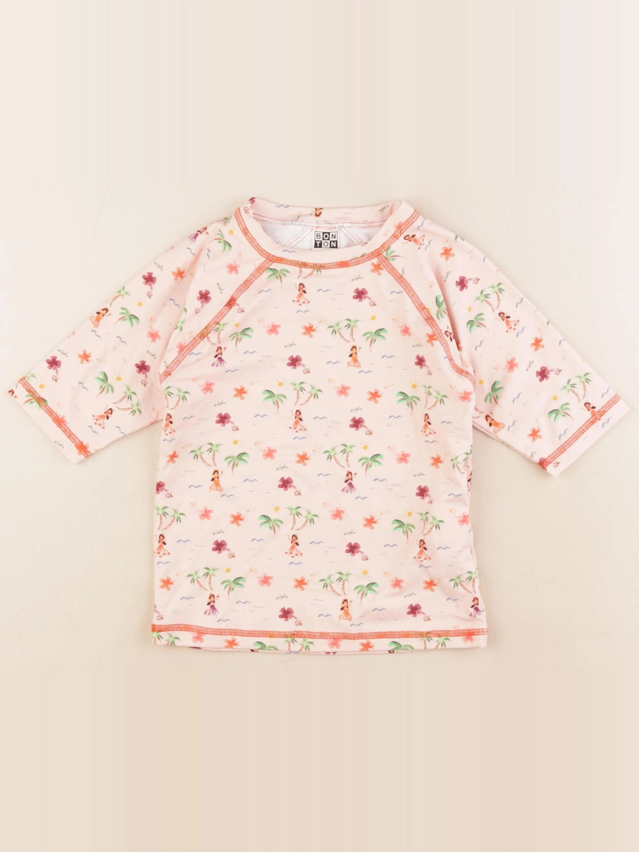 Bonton - tee-shirt de bain rose - 8 ans