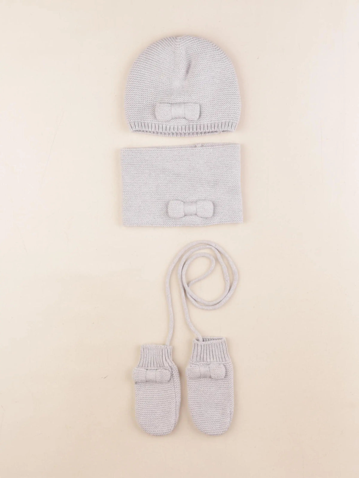 Jacadi - ensemble bonnet/moufles/tour de cou gris - 24/36 mois