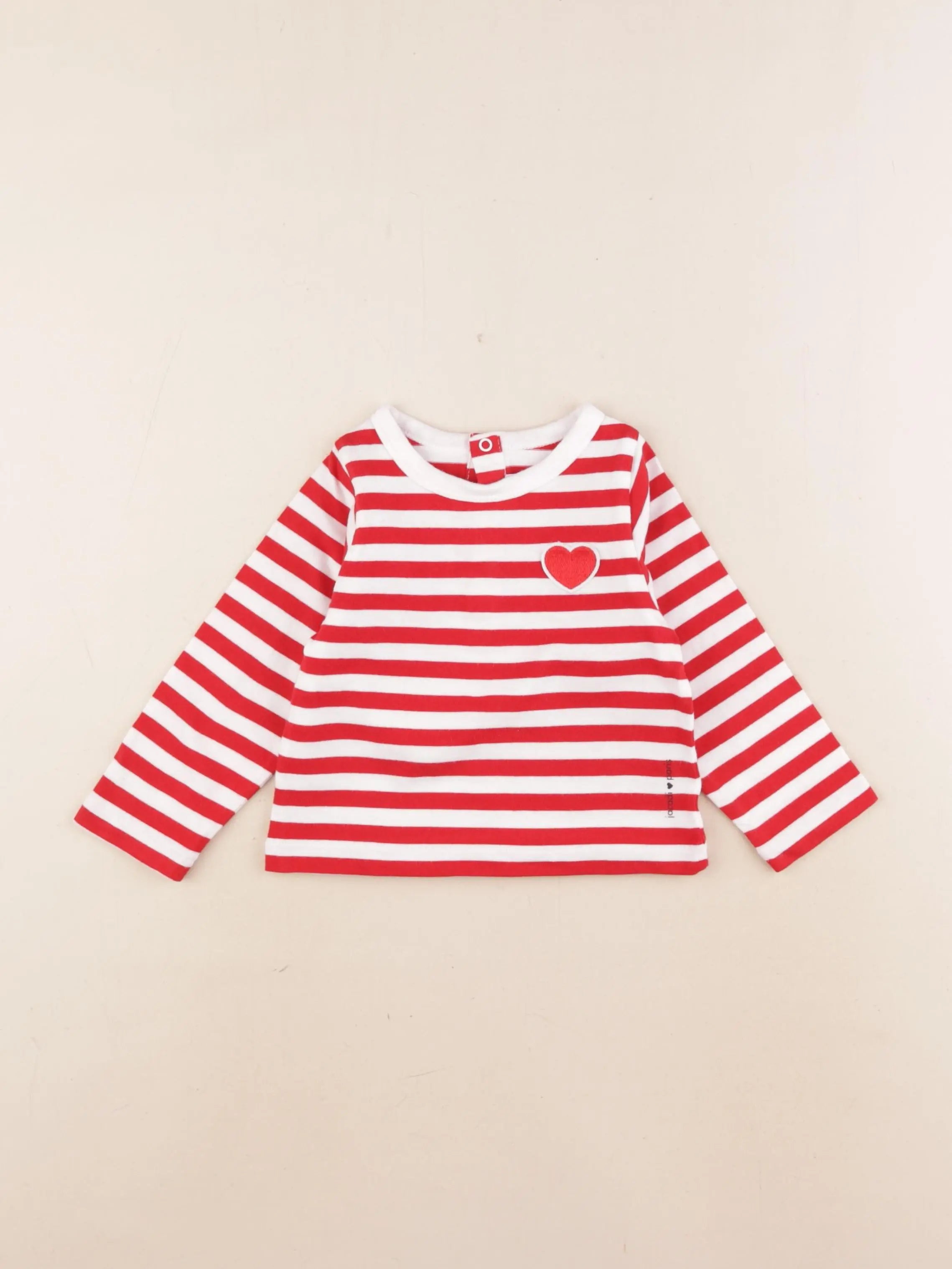 Jacadi - tee-shirt blanc, rouge - 18 mois