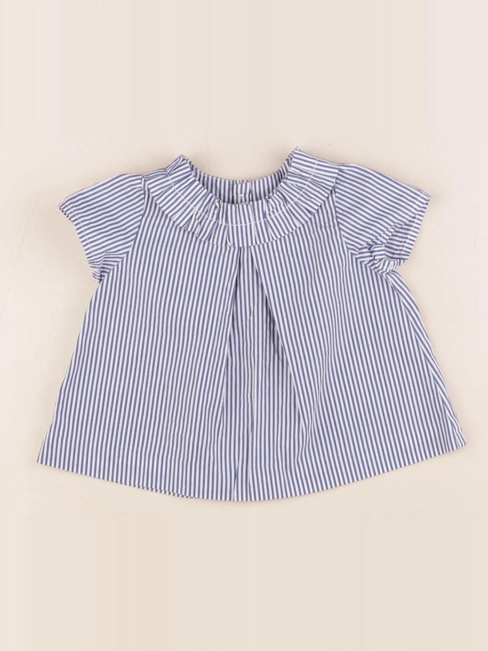 Jacadi - blouse blanc, bleu - 12 mois