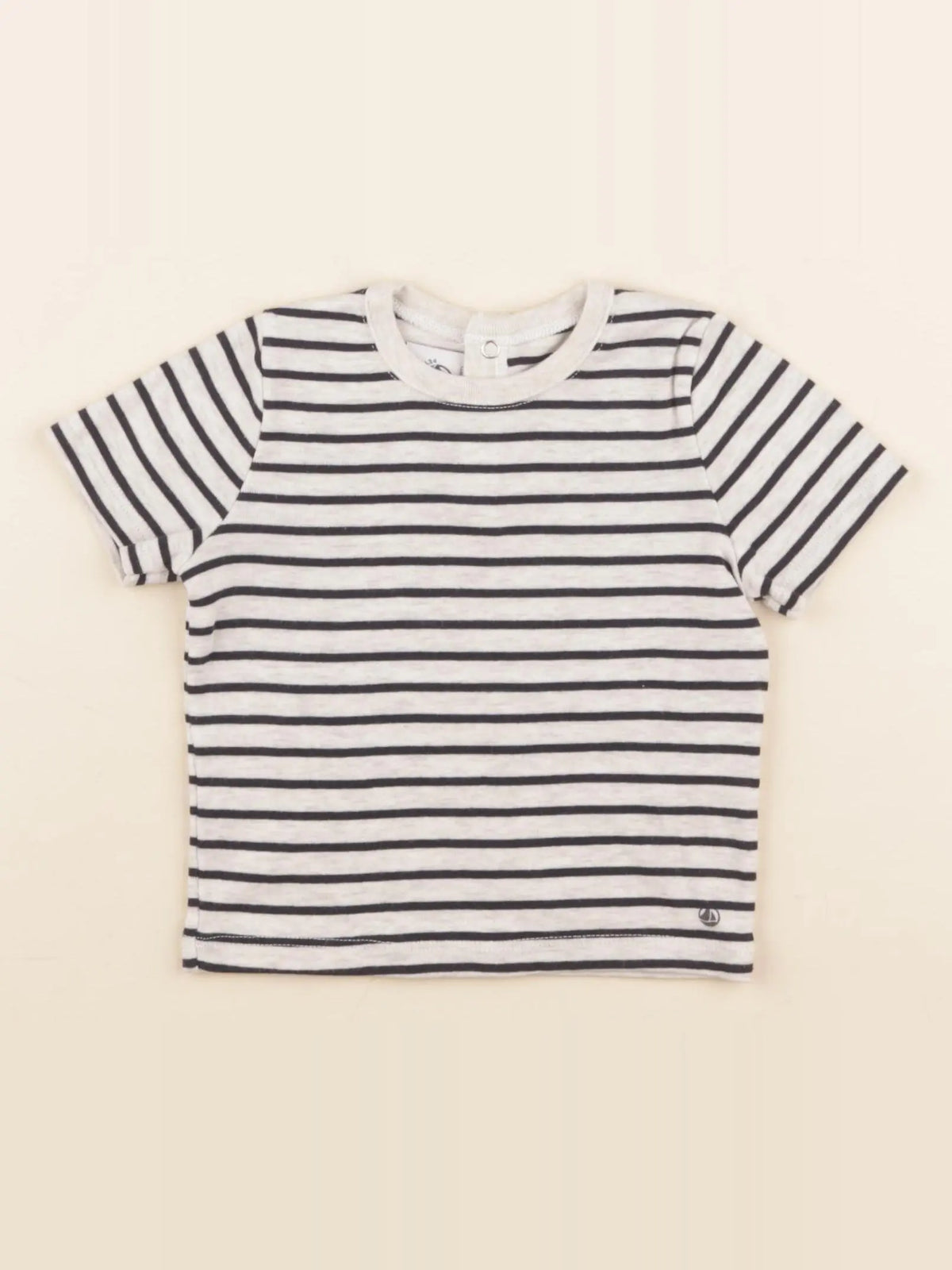 Petit Bateau - tee-shirt blanc, bleu - 12 mois