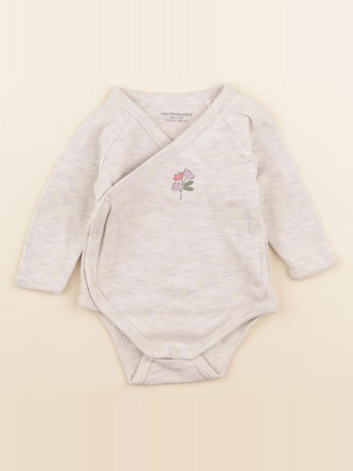 Vertbaudet - body gris - 3 mois
