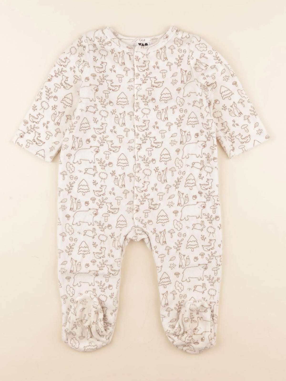 Tape à l'oeil - pyjama velours beige - 9 mois