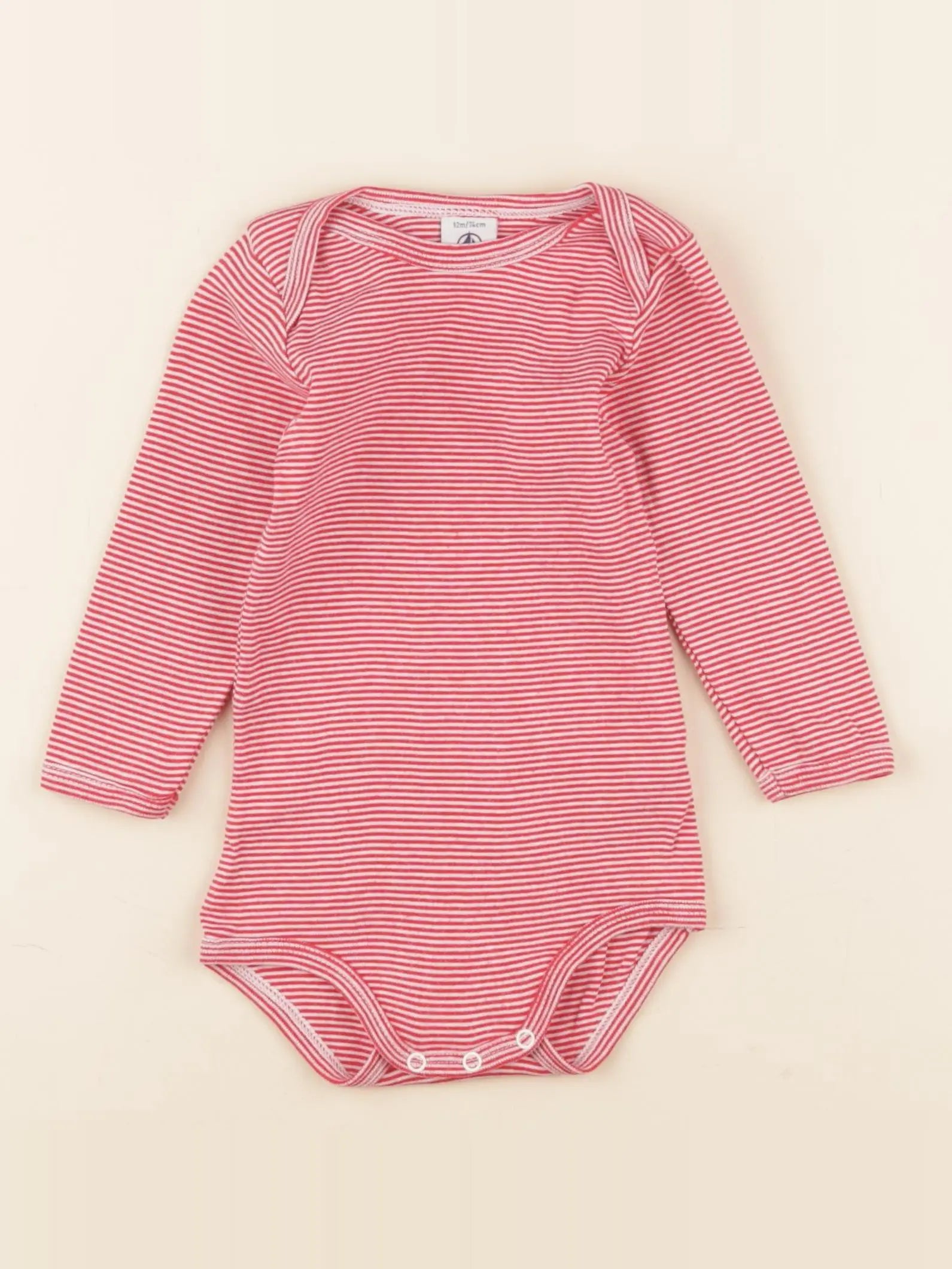 Petit Bateau - body rouge - 12 mois