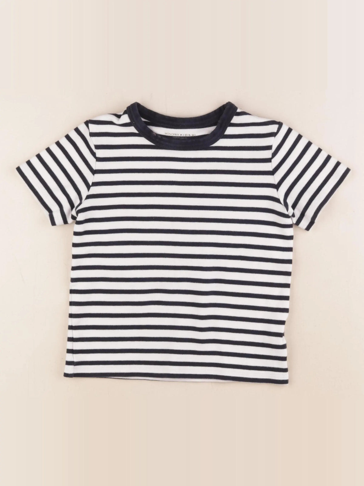 Monoprix - tee-shirt bleu, blanc - 8 ans