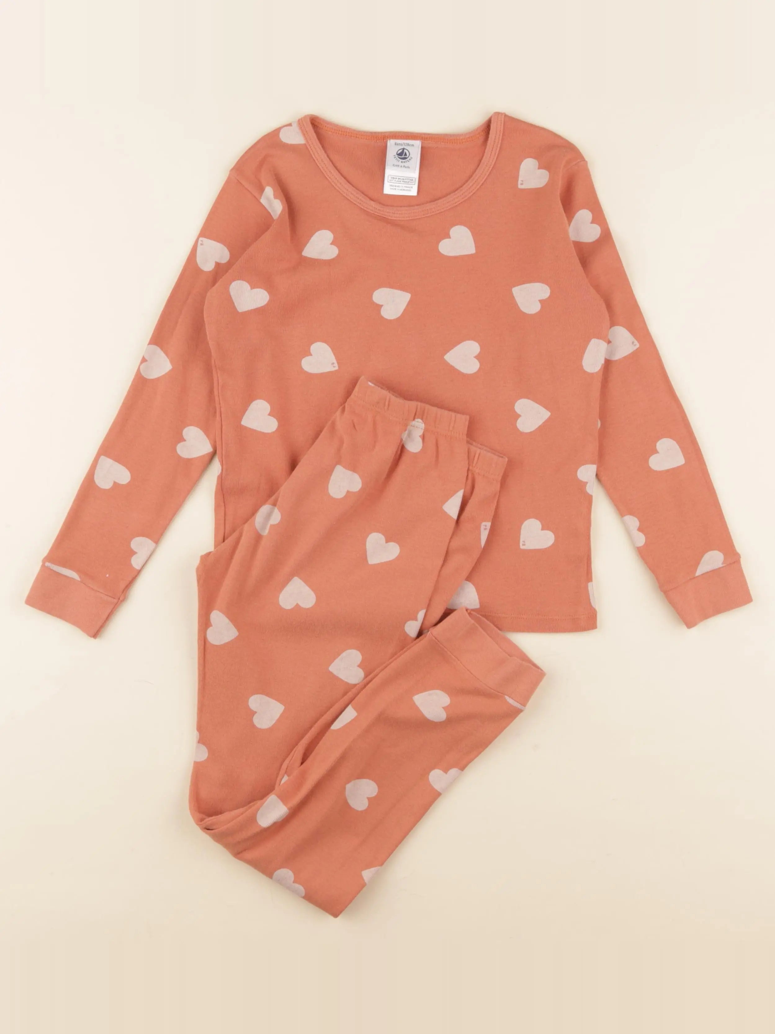 Petit Bateau - pyjama coton orange - 8 ans