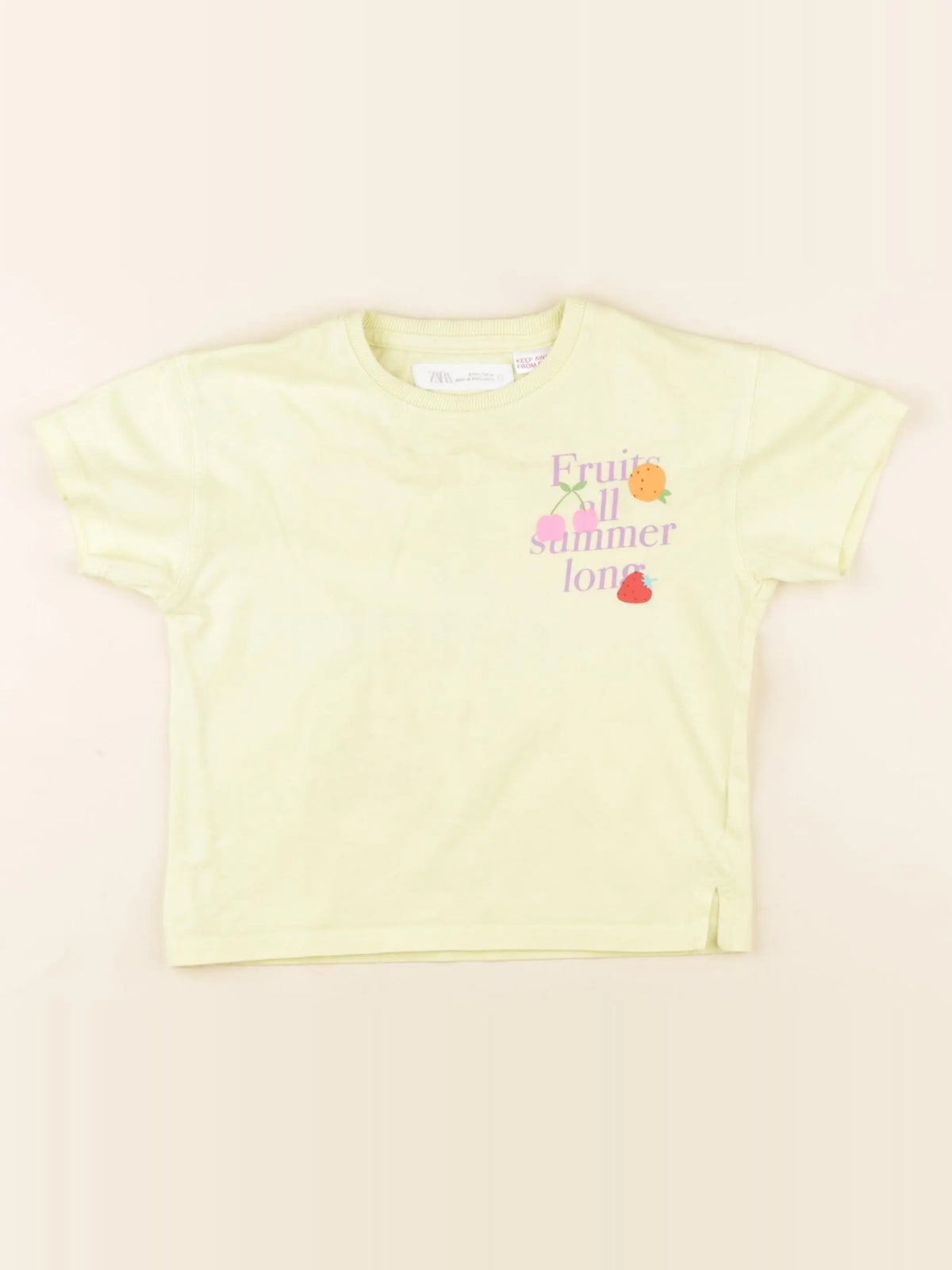 Zara - tee-shirt imprimé au dos jaune - 4 ans