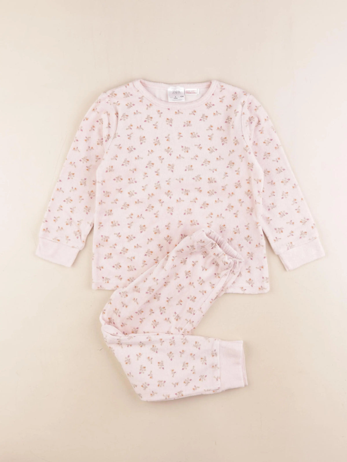 Zara - pyjama velours rose - 4 ans