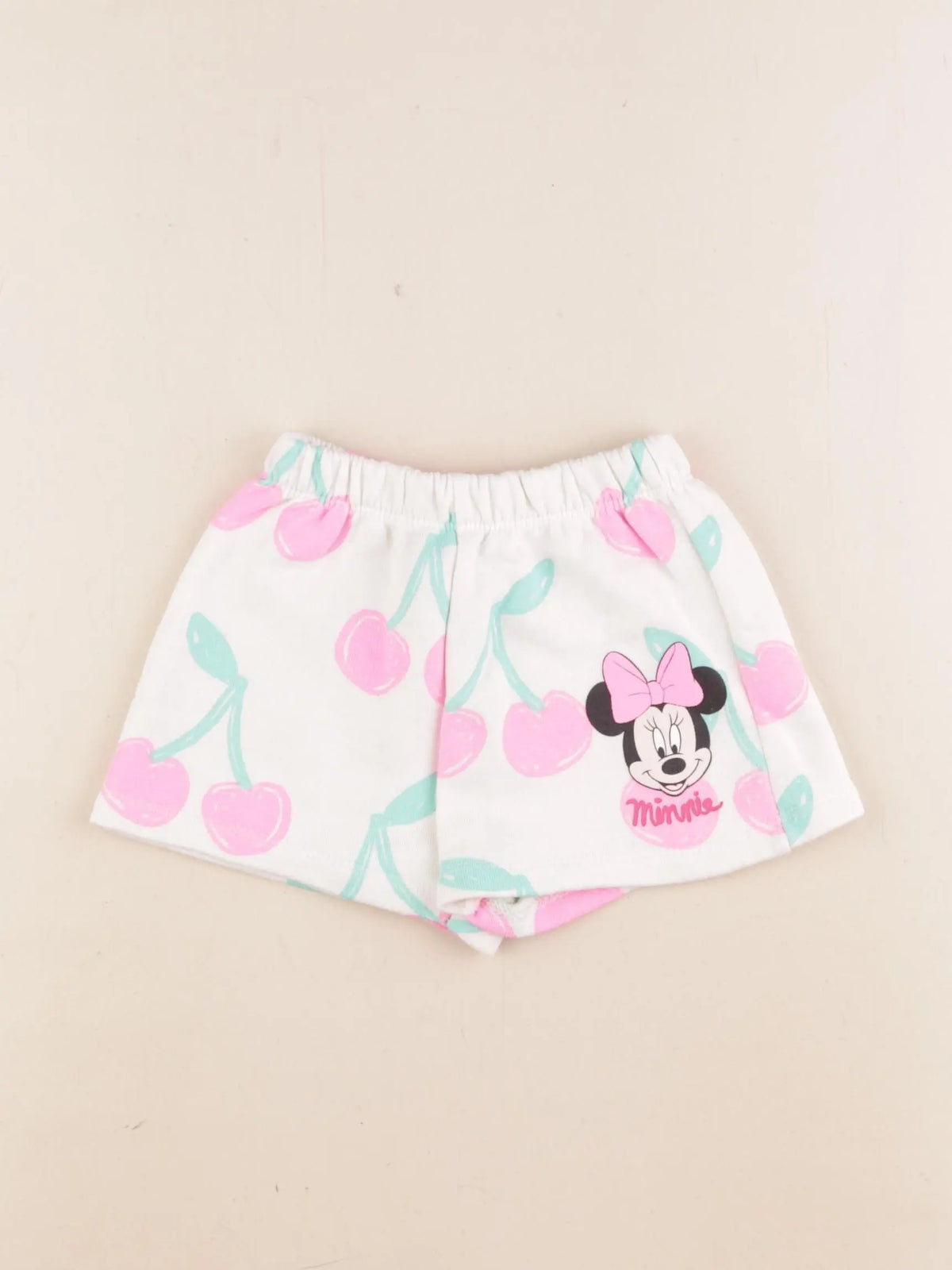 Zara - short blanc, rose - 3 ans