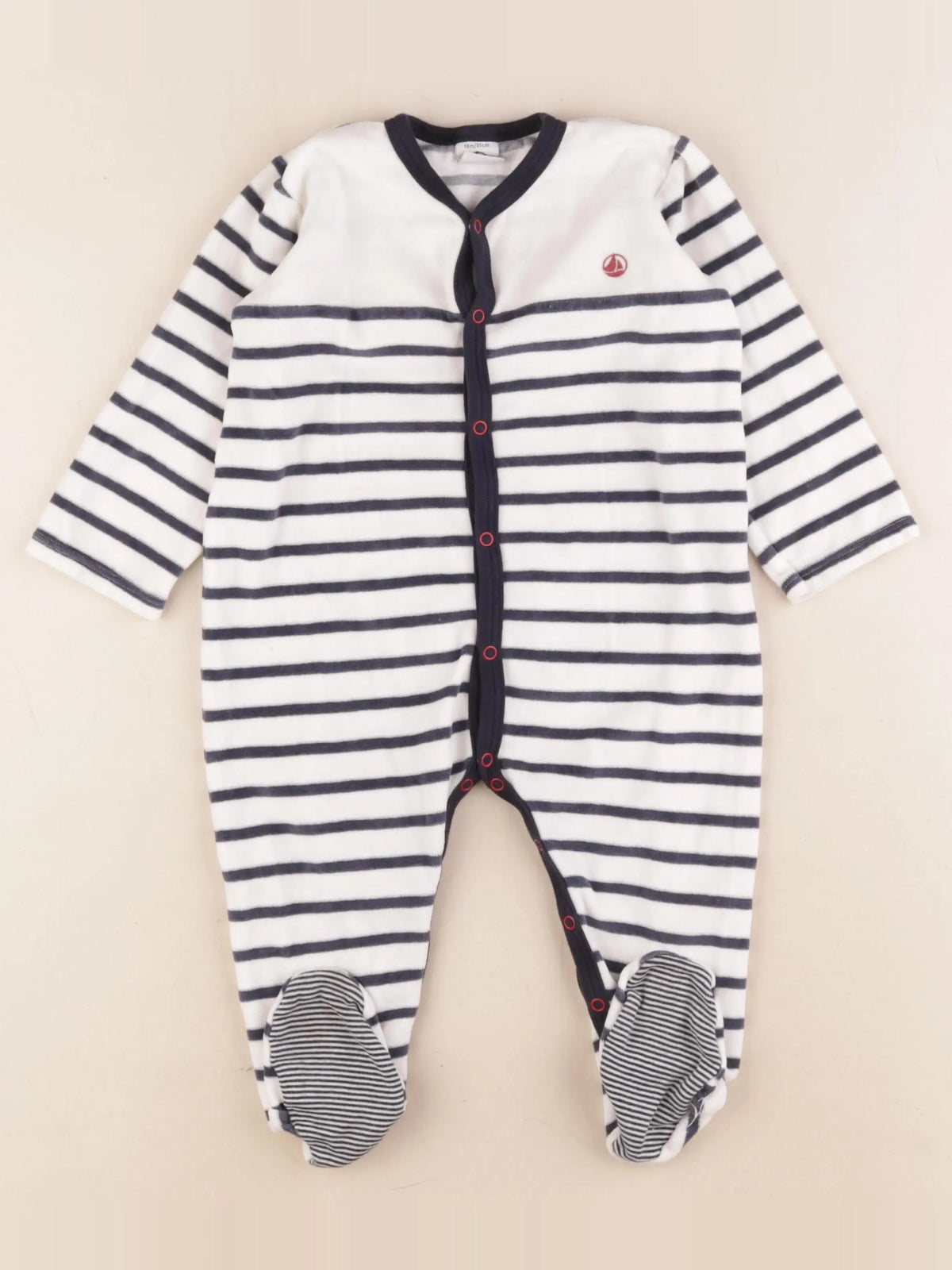 Petit Bateau - pyjama velours bleu - 18 mois