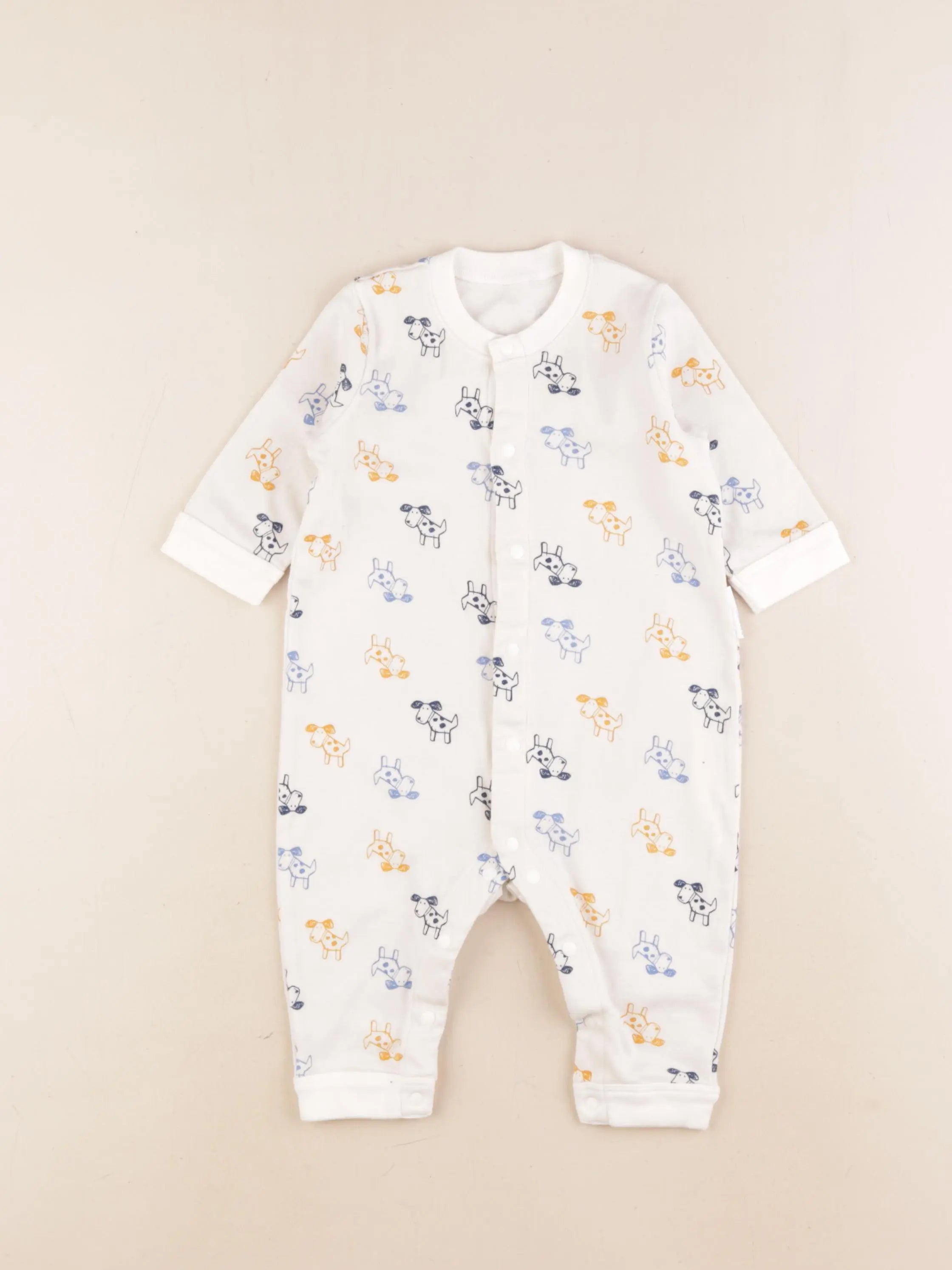 Uniqlo - pyjama coton beige - 6/12 mois