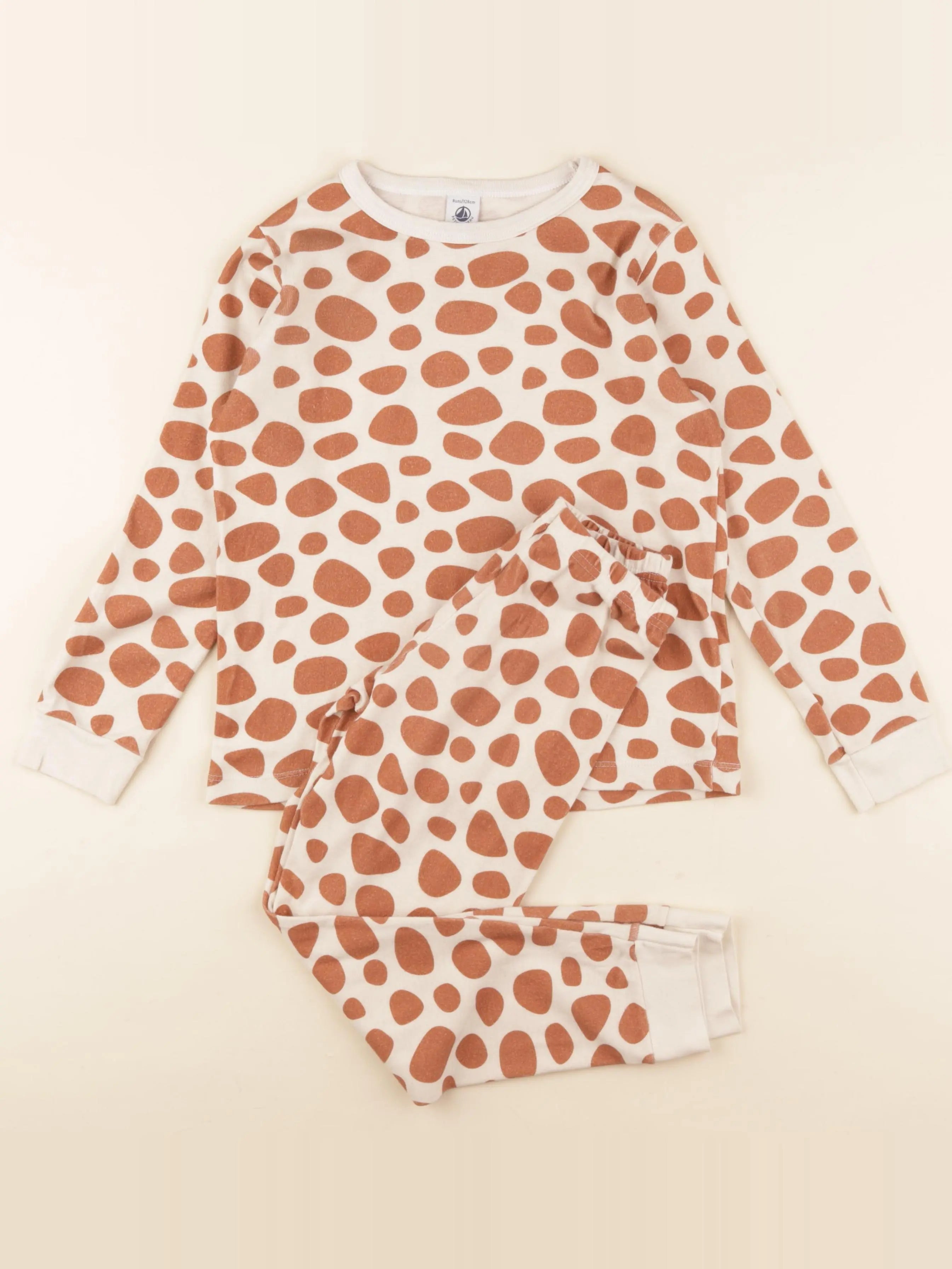 Petit Bateau - pyjama coton marron - 8 ans