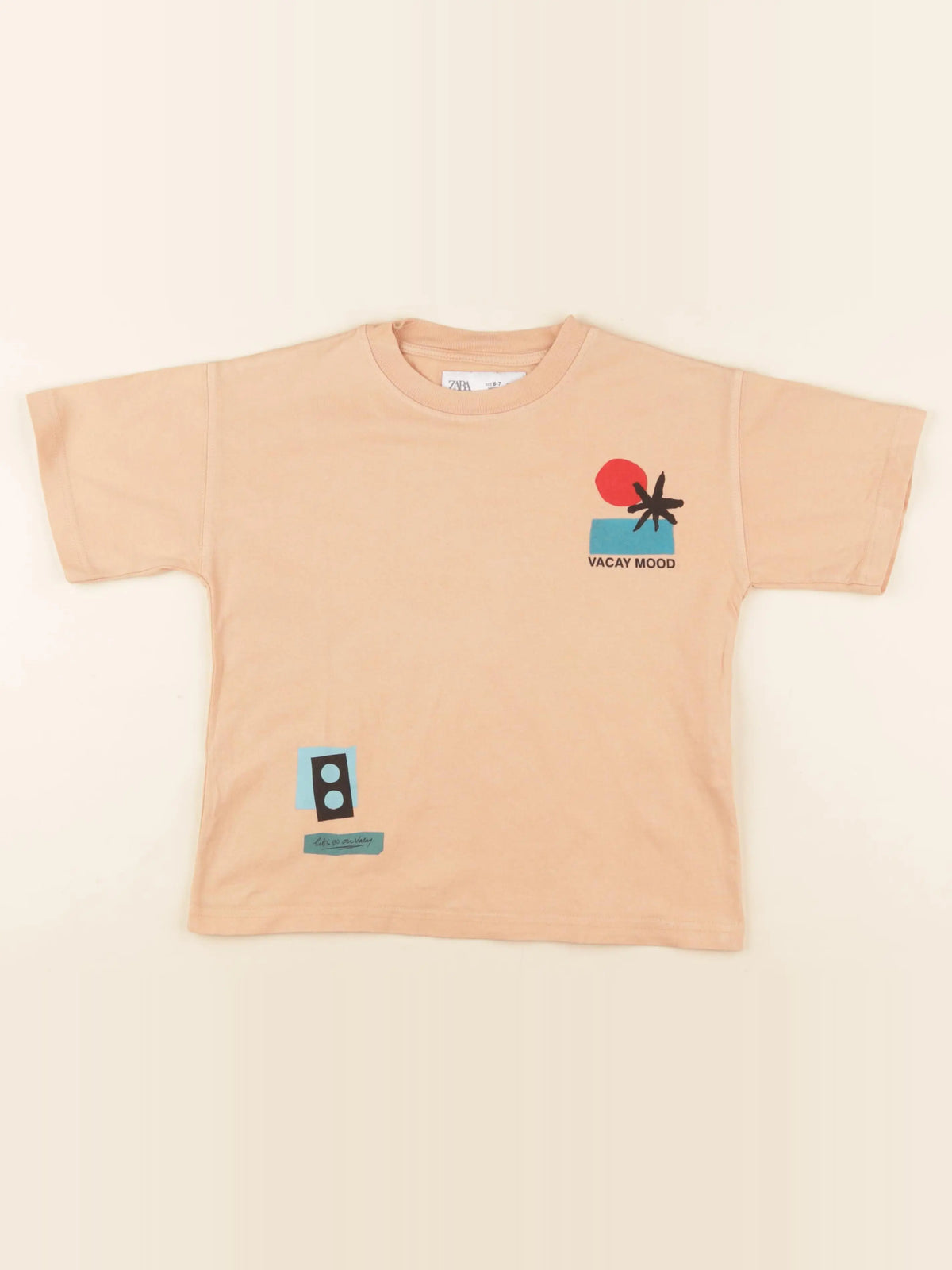 Zara - tee-shirt imprimé au dos orange - 6/7 ans