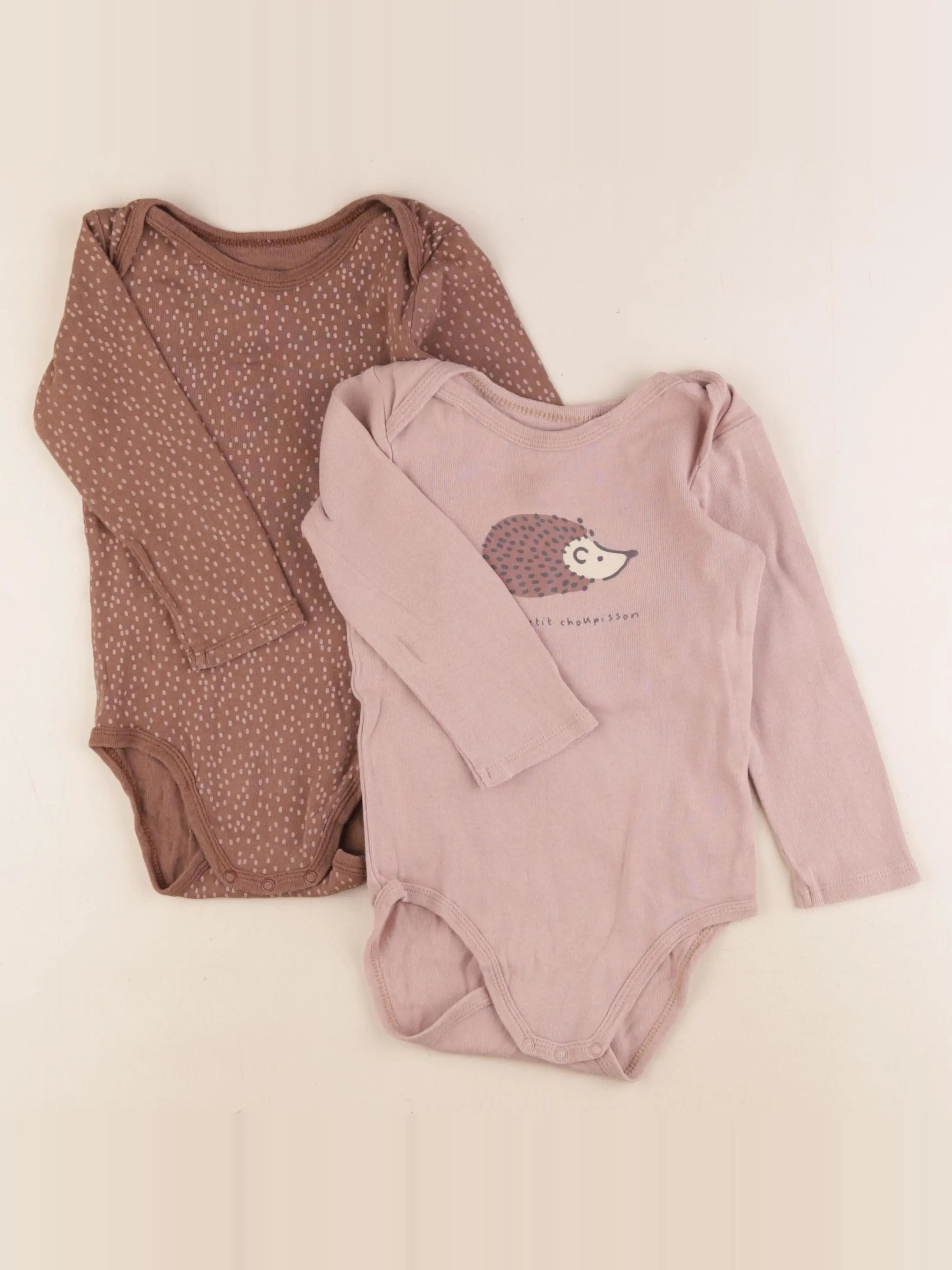 La Redoute - lot de 2 bodies en coton marron - 2 ans