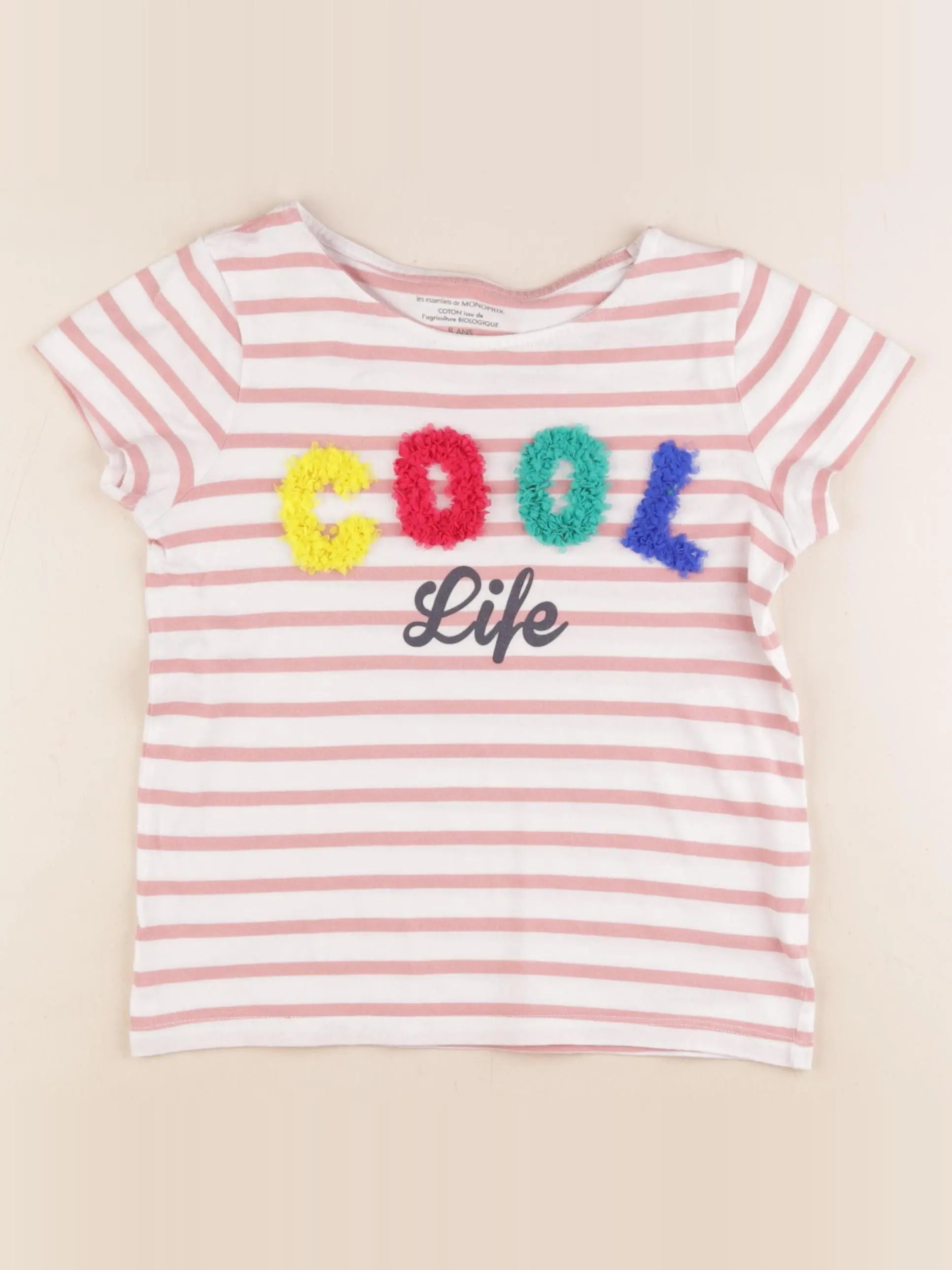Monoprix - tee-shirt rose - 8 ans