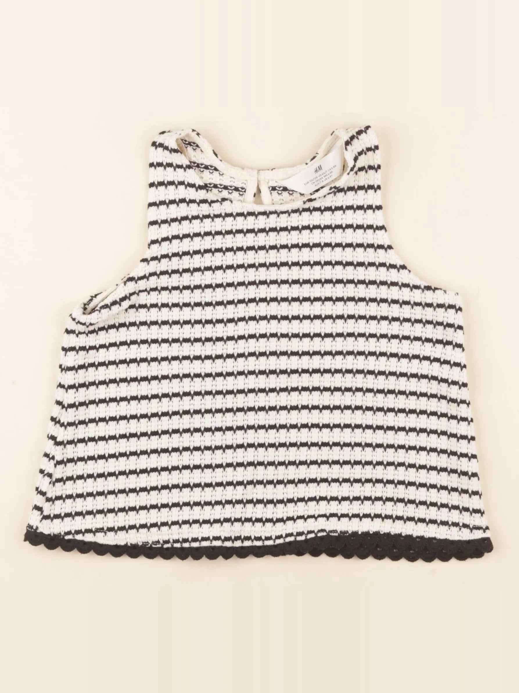 H&M - débardeur beige, noir - 6/7 ans
