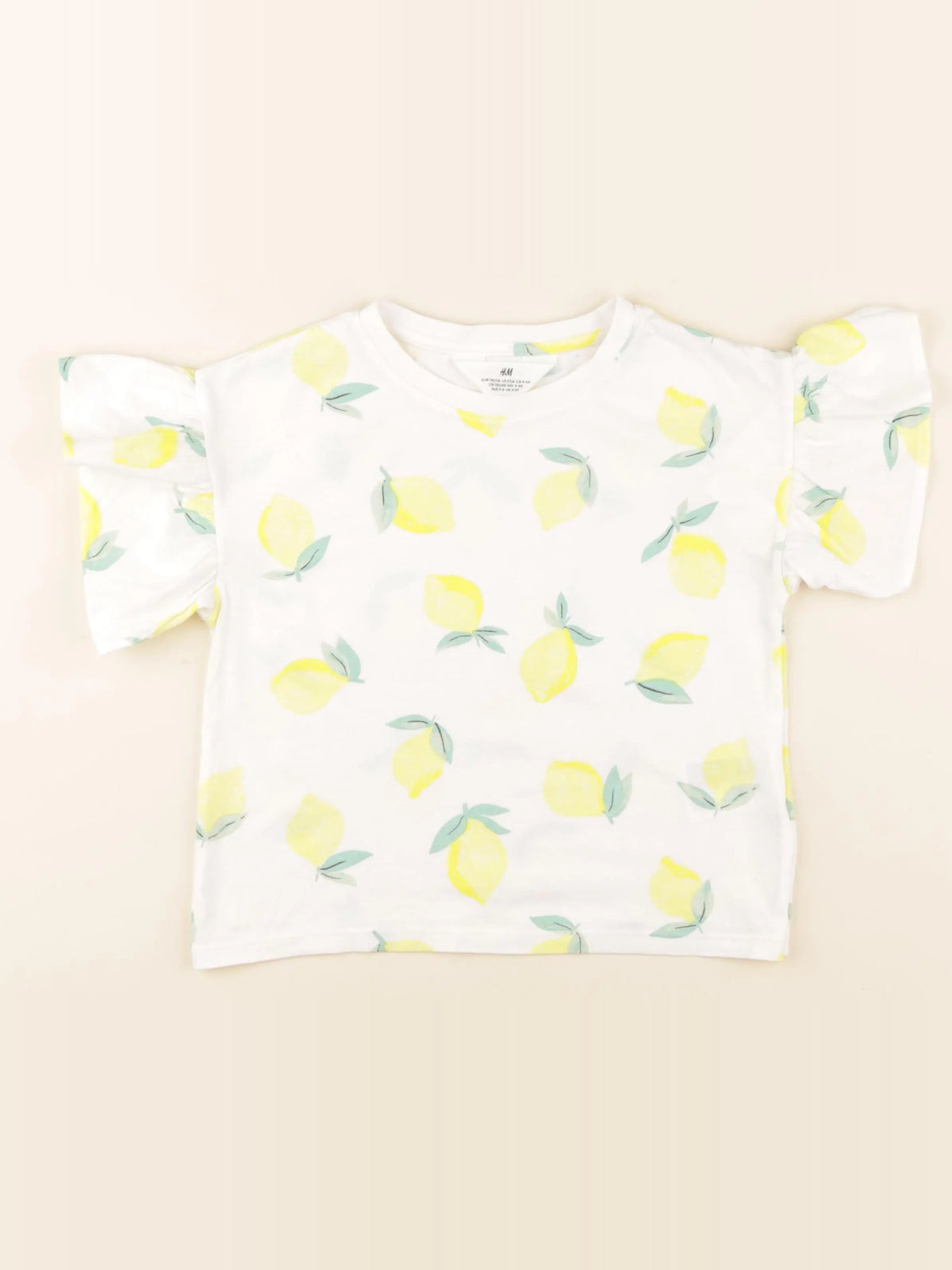 H&M - tee-shirt jaune, blanc - 4/6 ans
