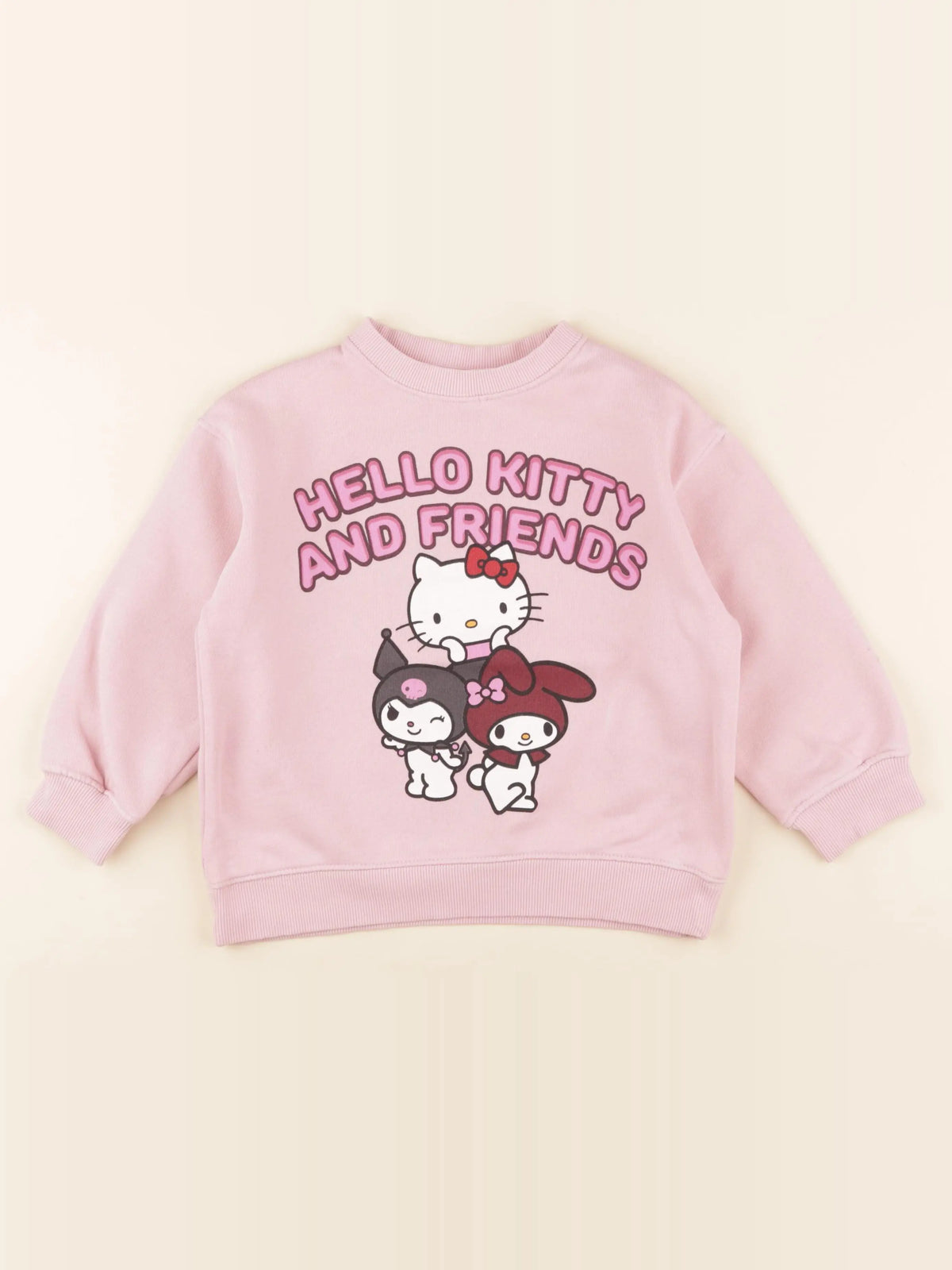 H&M - sweat imprimé au dos rose - 6/7 ans