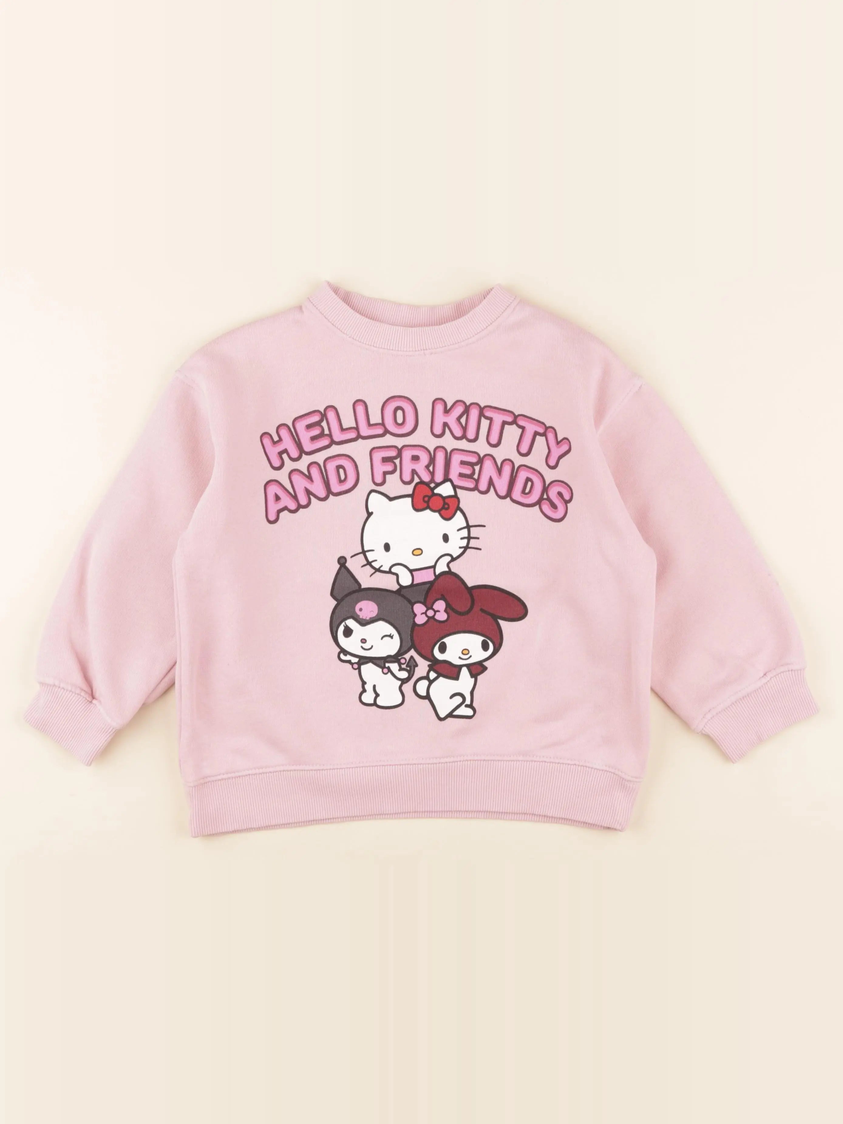 H&M - sweat imprimé au dos rose - 6/7 ans