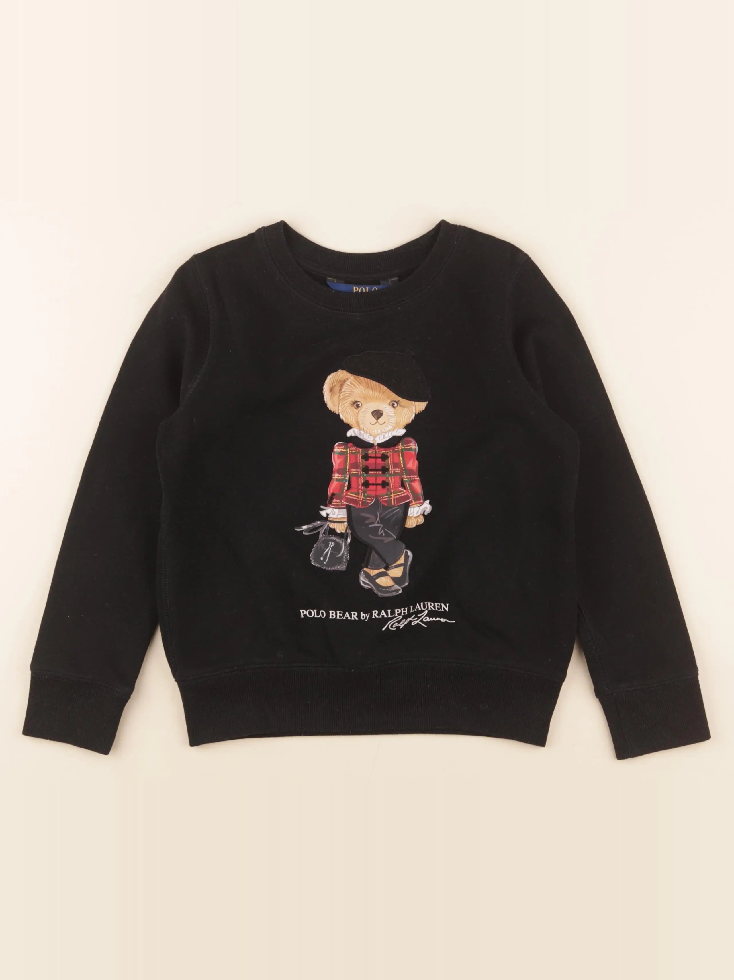 Ralph Lauren - sweat noir - 7 ans