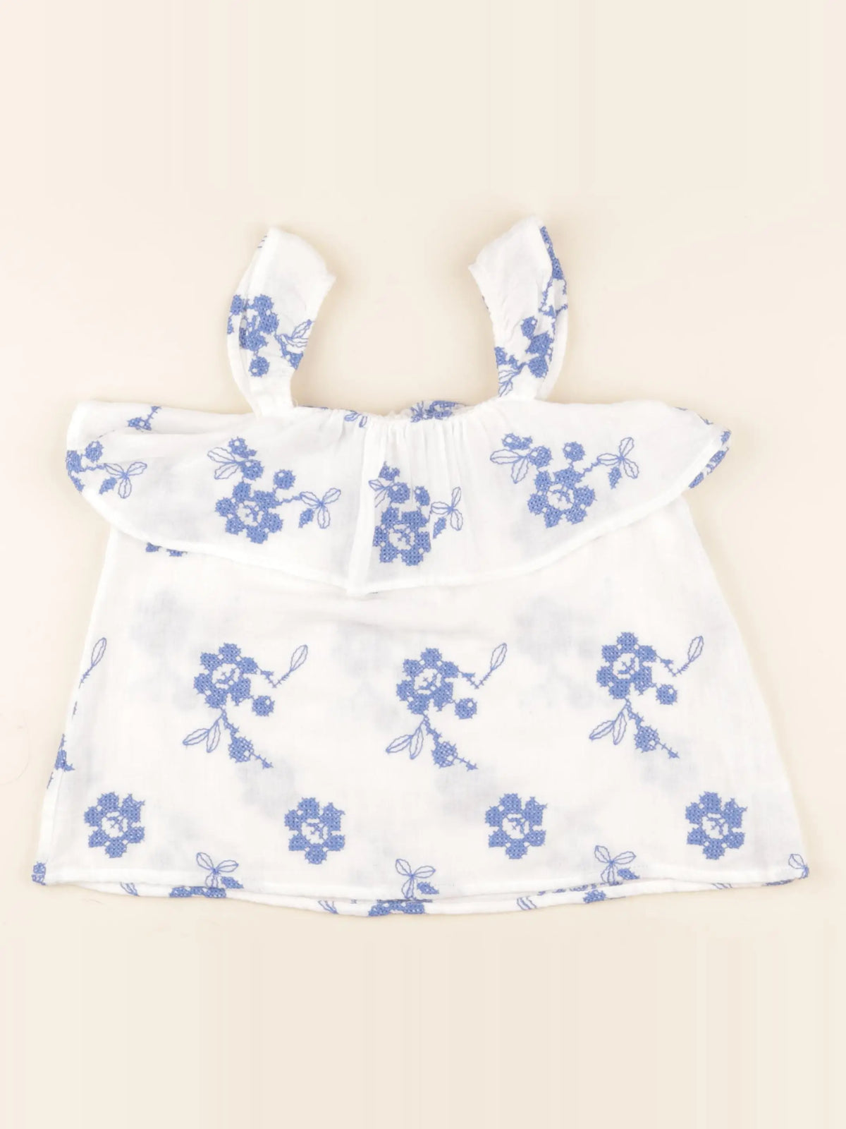 Zara - blouse bleu, blanc - 4/5 ans