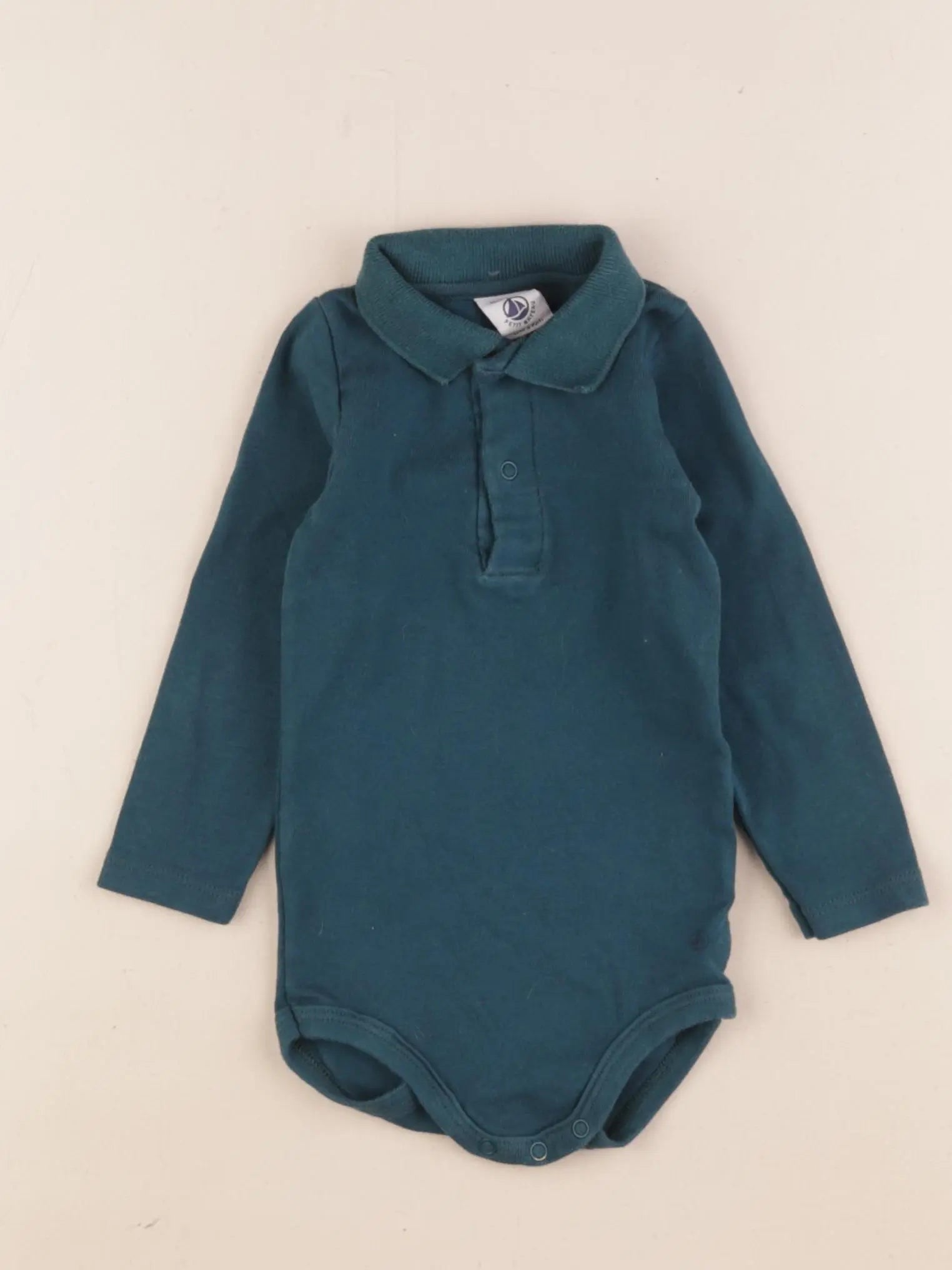 Petit Bateau - body à col vert - 12 mois