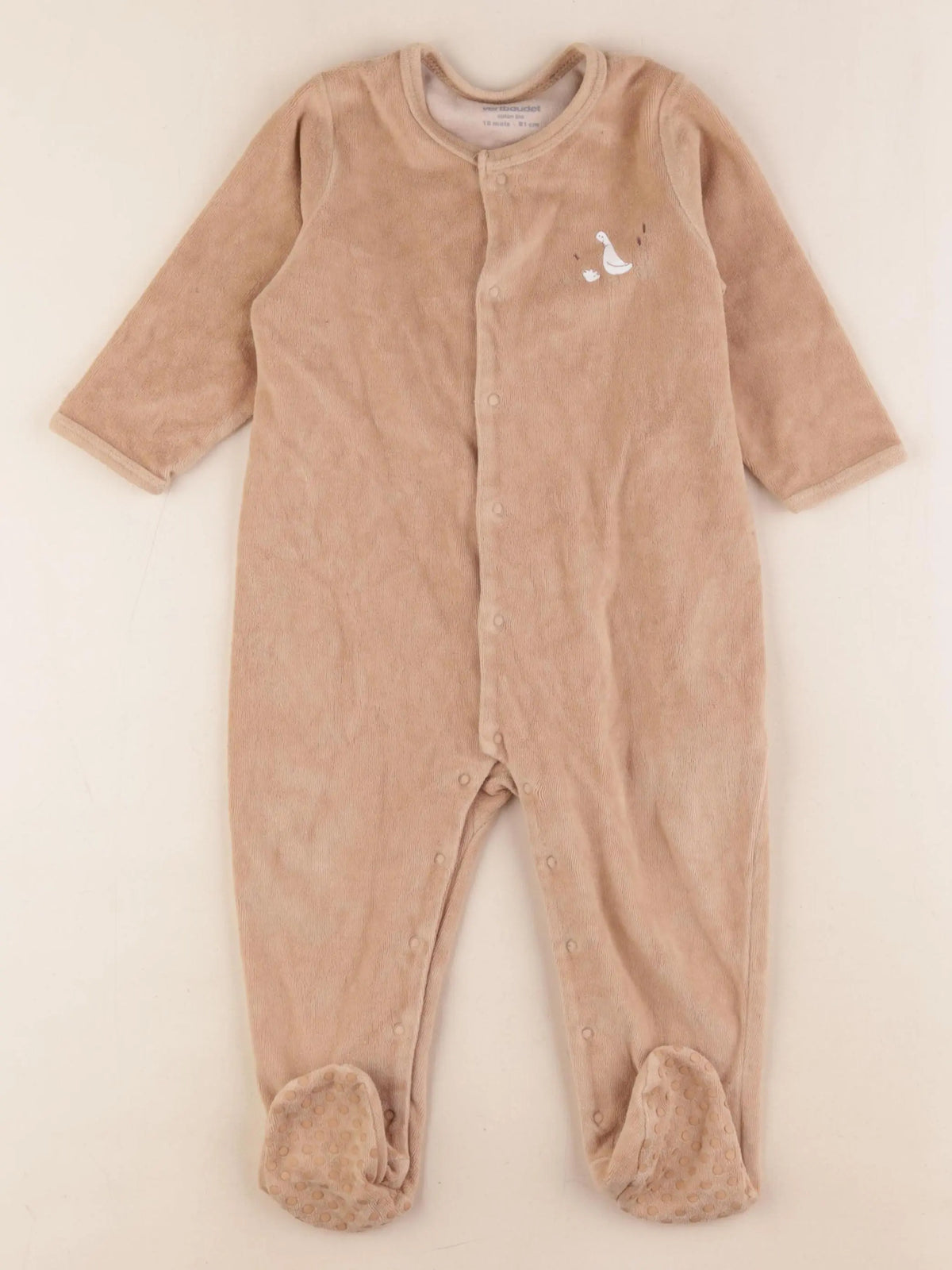 Vertbaudet - pyjama velours marron - 18 mois