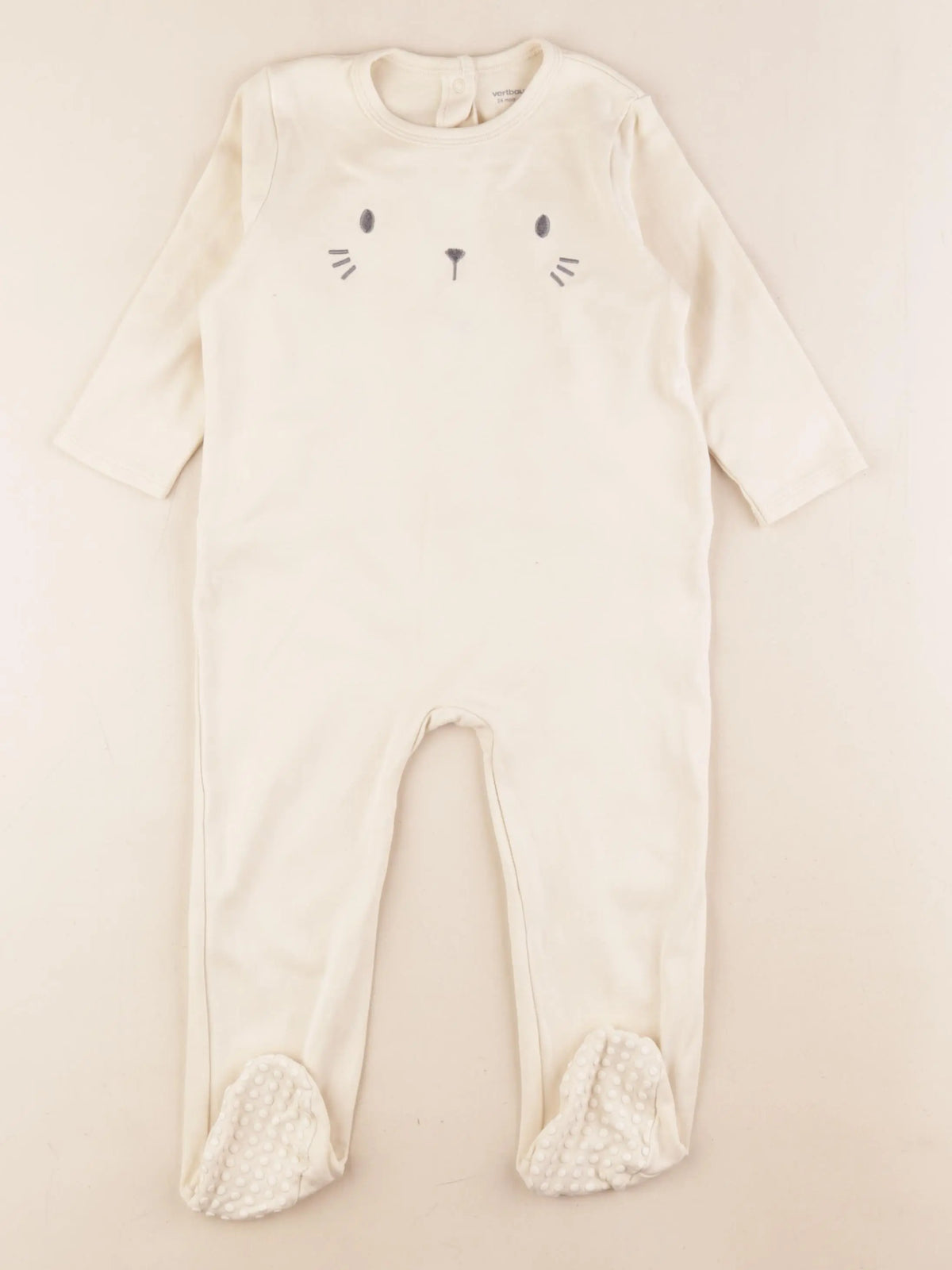 Vertbaudet - pyjama coton beige - 24 mois