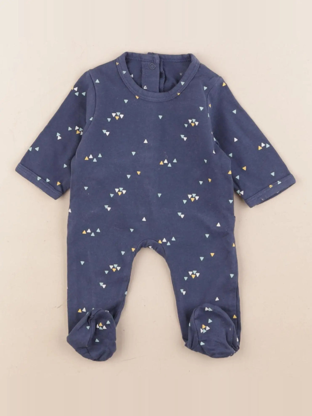 Vertbaudet - pyjama coton bleu - 0 mois