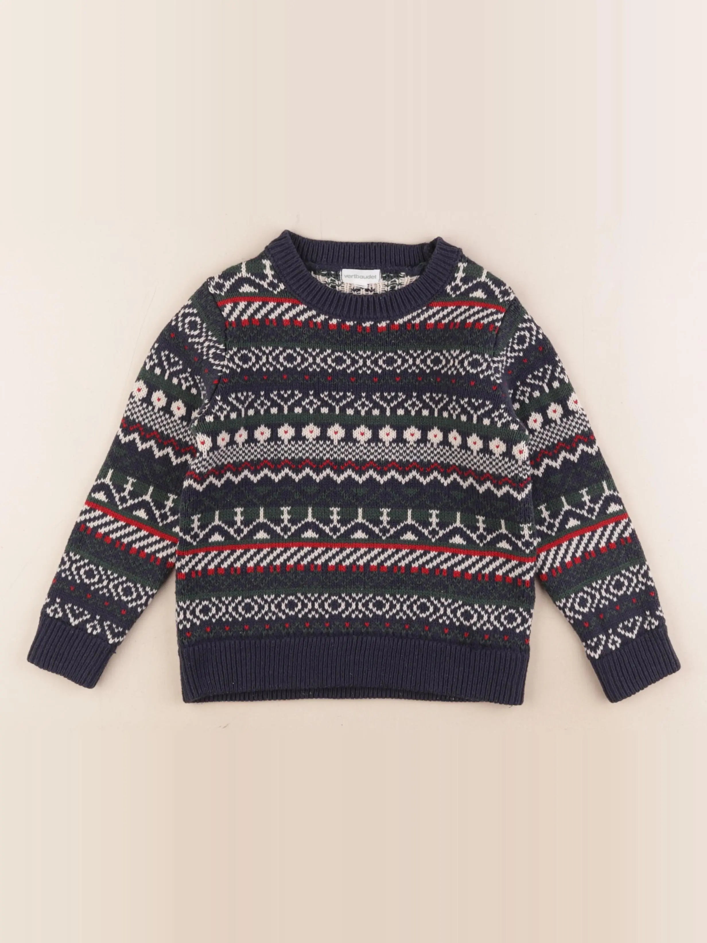 Vertbaudet - pull coton bleu - 4 ans