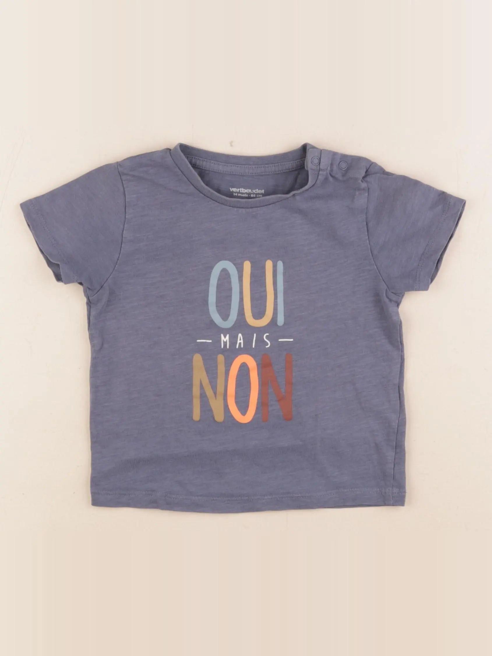 Vertbaudet - tee-shirt bleu - 24 mois
