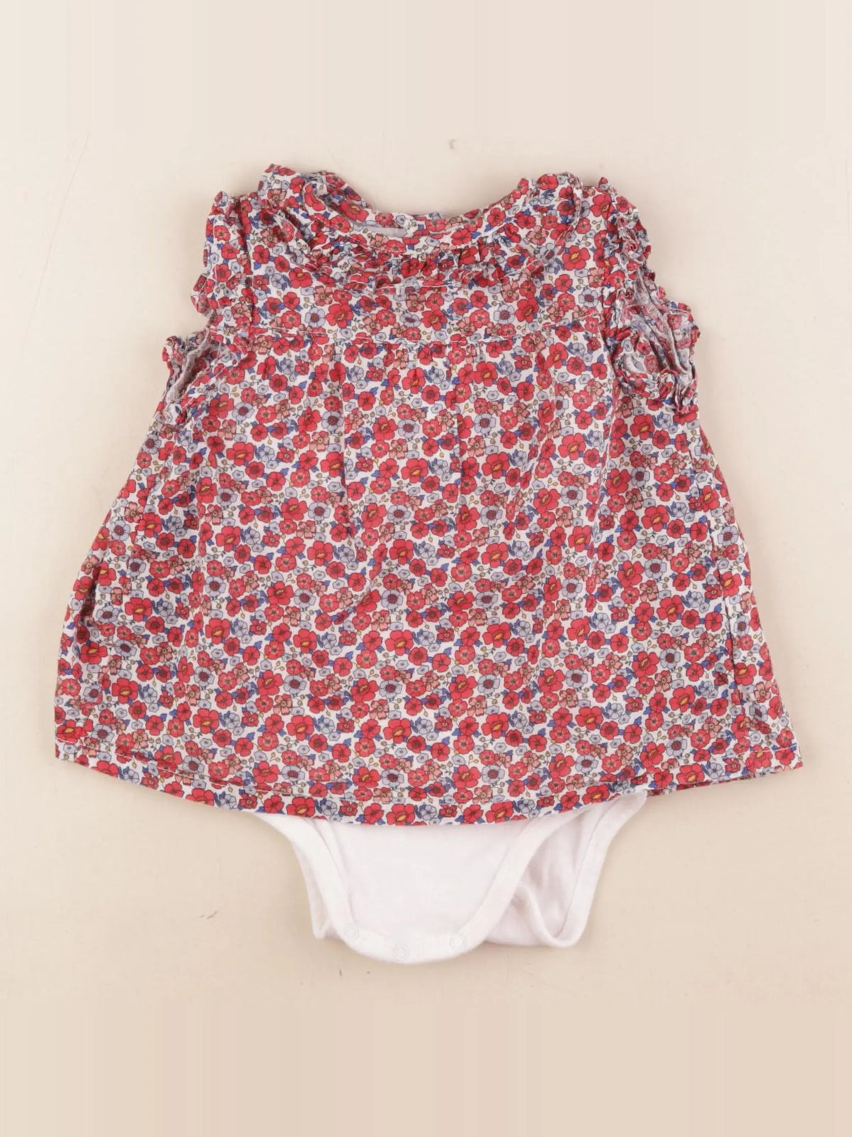 Boutchou - body robe rouge, bleu - 12 mois