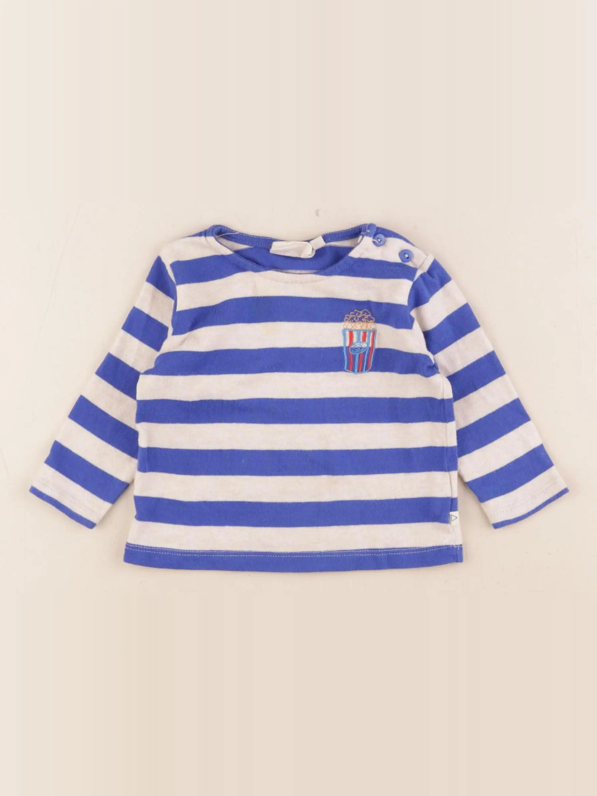 Arsène et les pipelettes - tee-shirt bleu, beige - 12 mois