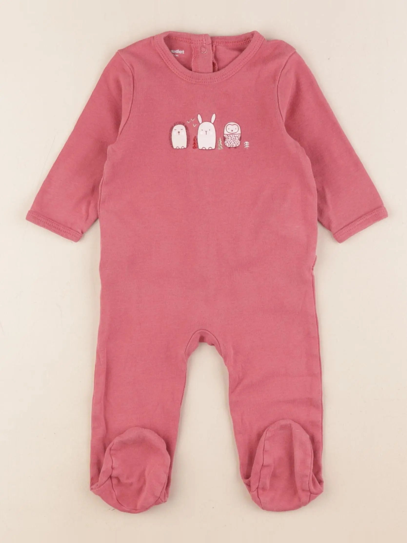 Vertbaudet - pyjama coton rose - 6 mois