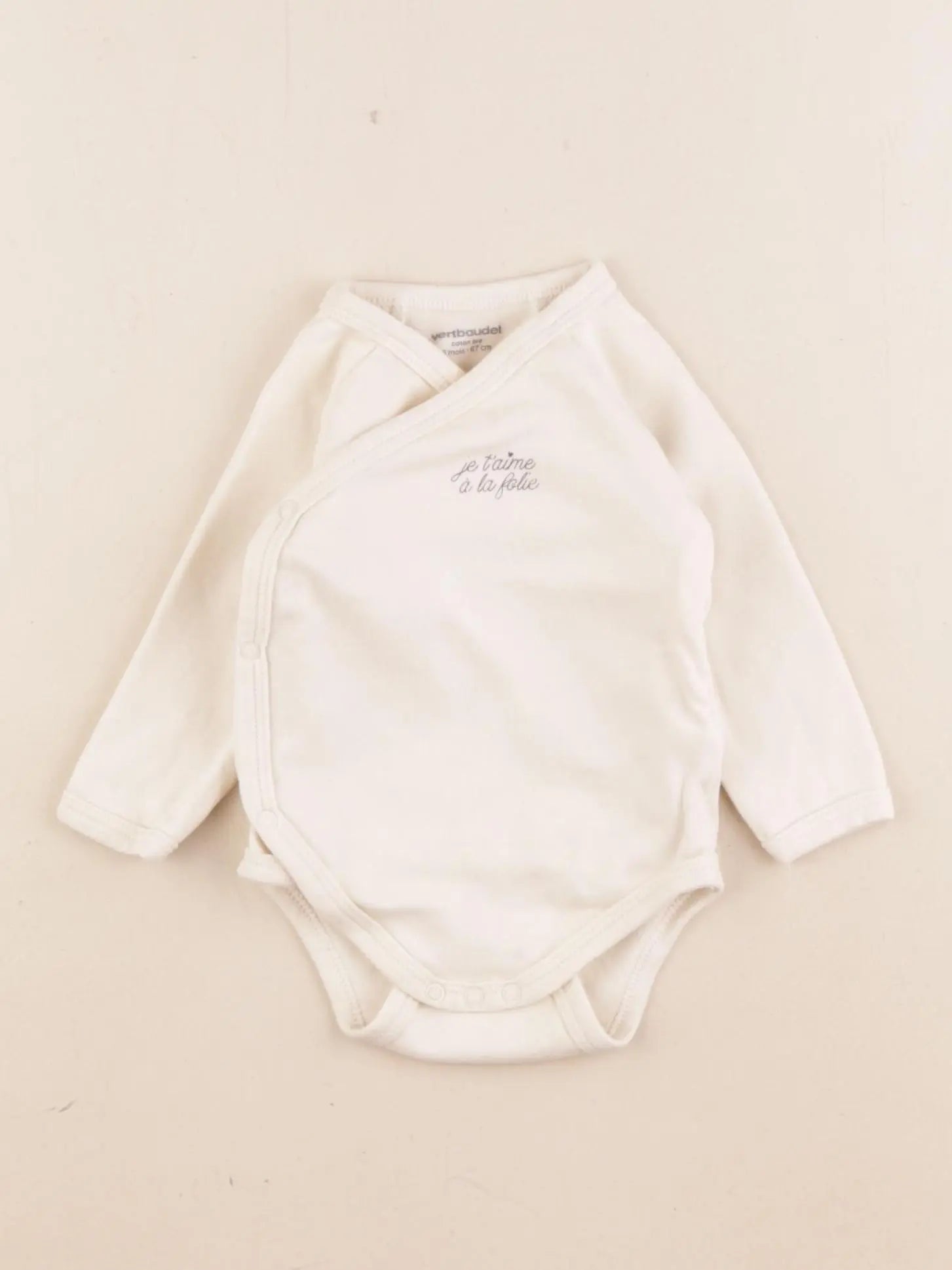 Vertbaudet - body beige - 6 mois