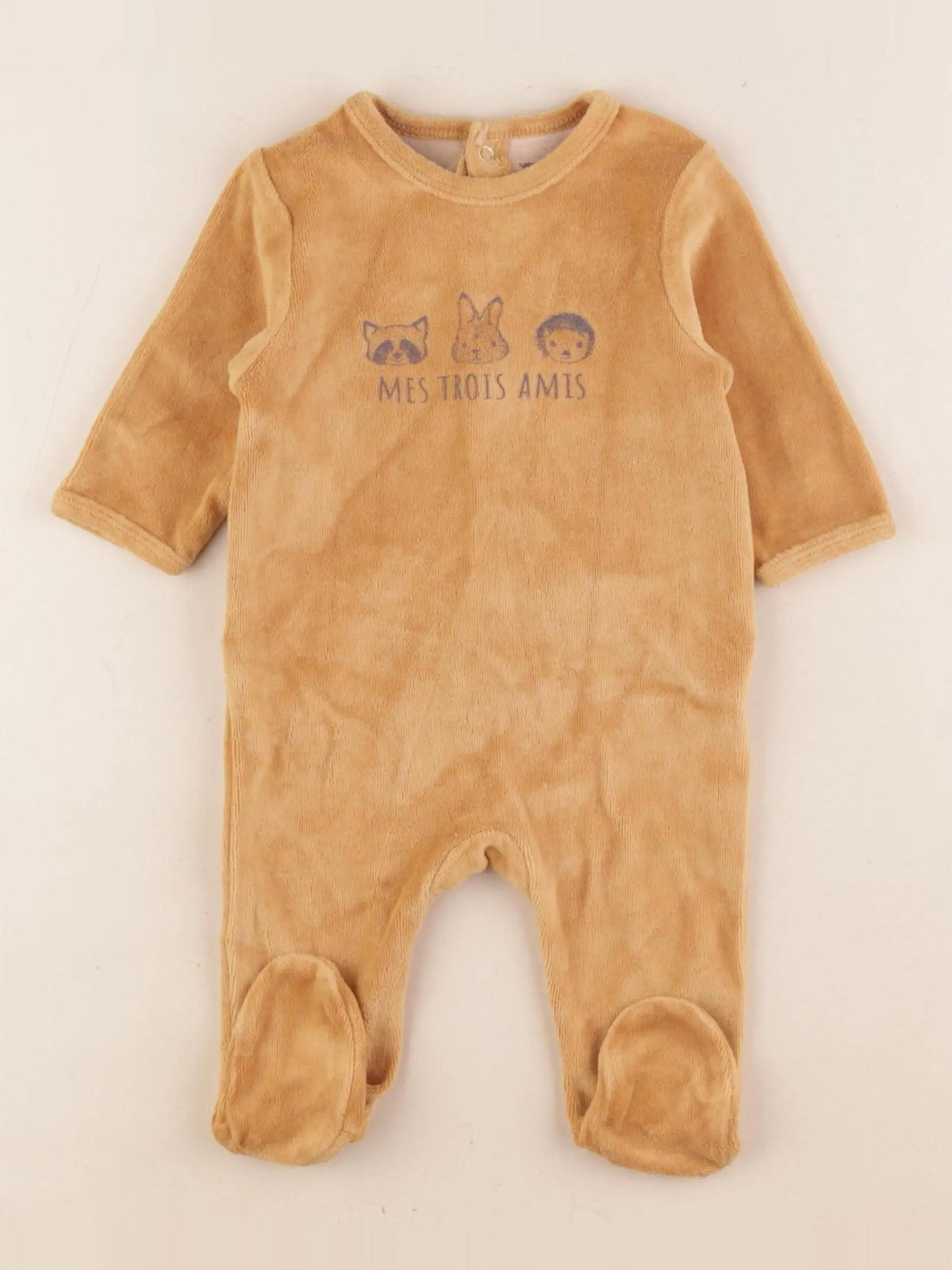 Vertbaudet - pyjama velours jaune - 3 mois