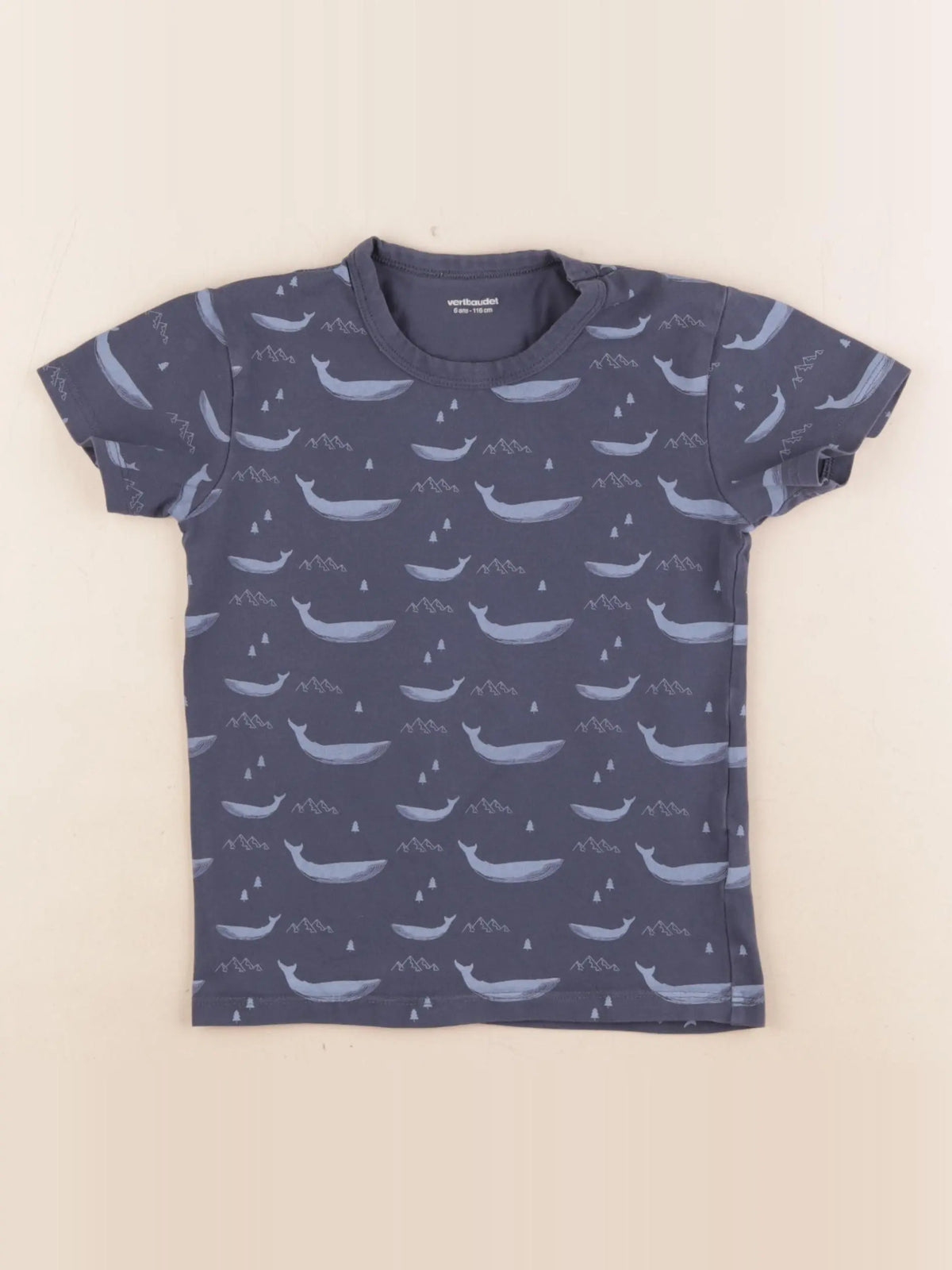 Vertbaudet - tee-shirt bleu - 6 ans